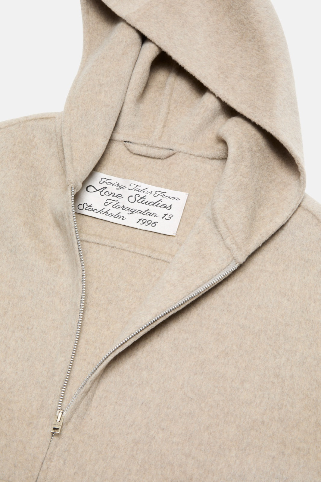 Acne Studios მატყლისა და ქაშმირის ქურთუკი კაპიუშონით
