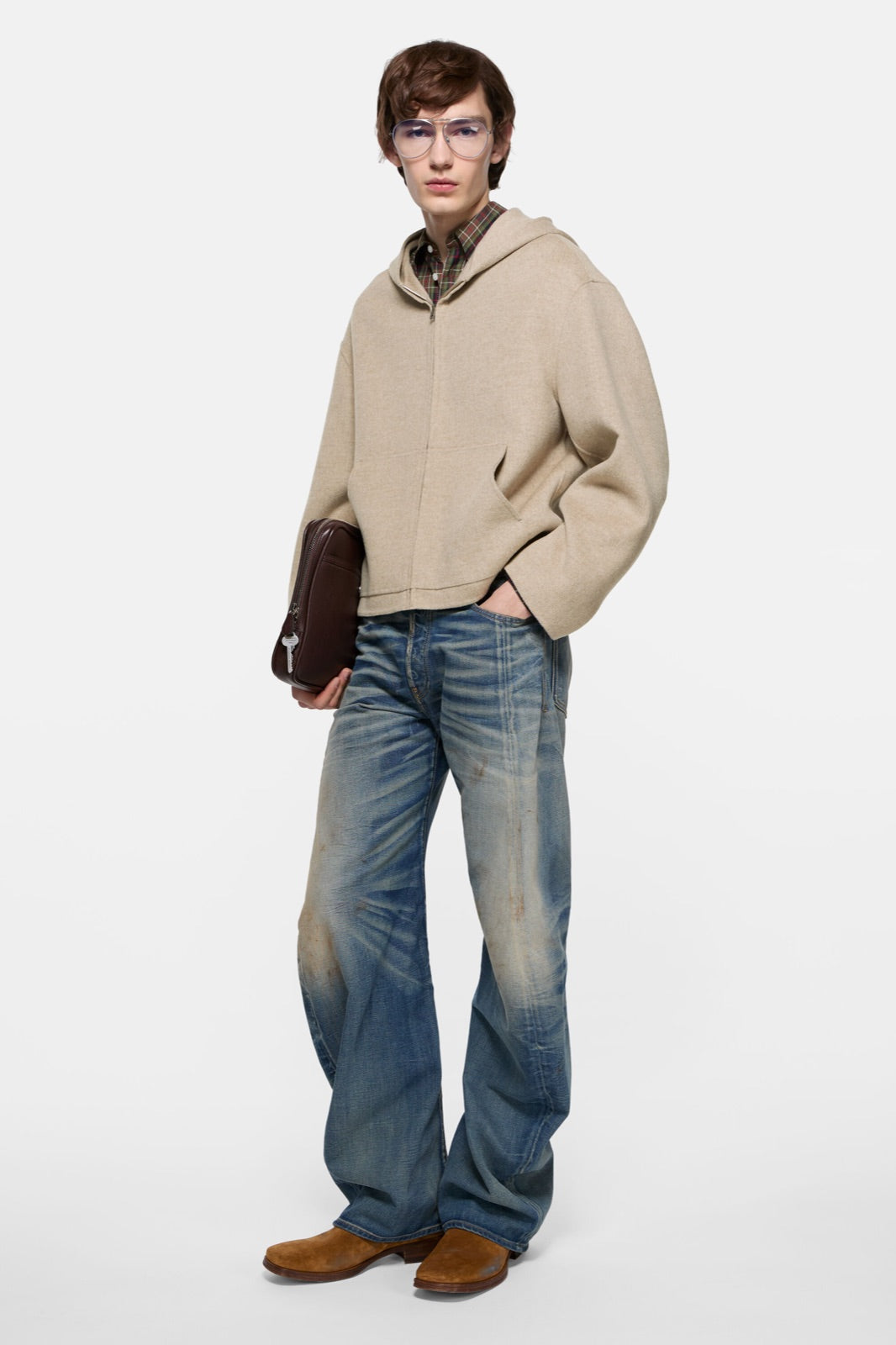 Acne Studios მატყლისა და ქაშმირის ქურთუკი კაპიუშონით