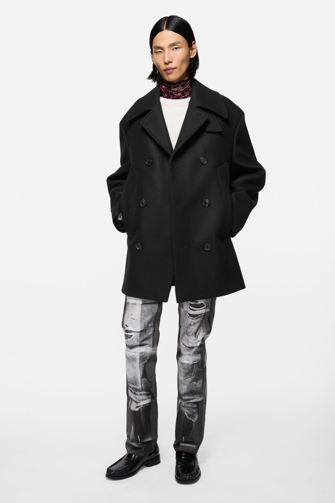 Acne Studios მატყლის მოკლე ორმწკრივი პალტო