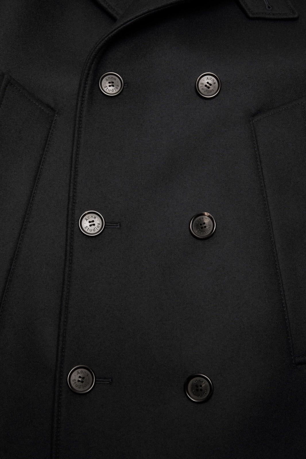 Acne Studios მატყლის მოკლე ორმწკრივი პალტო