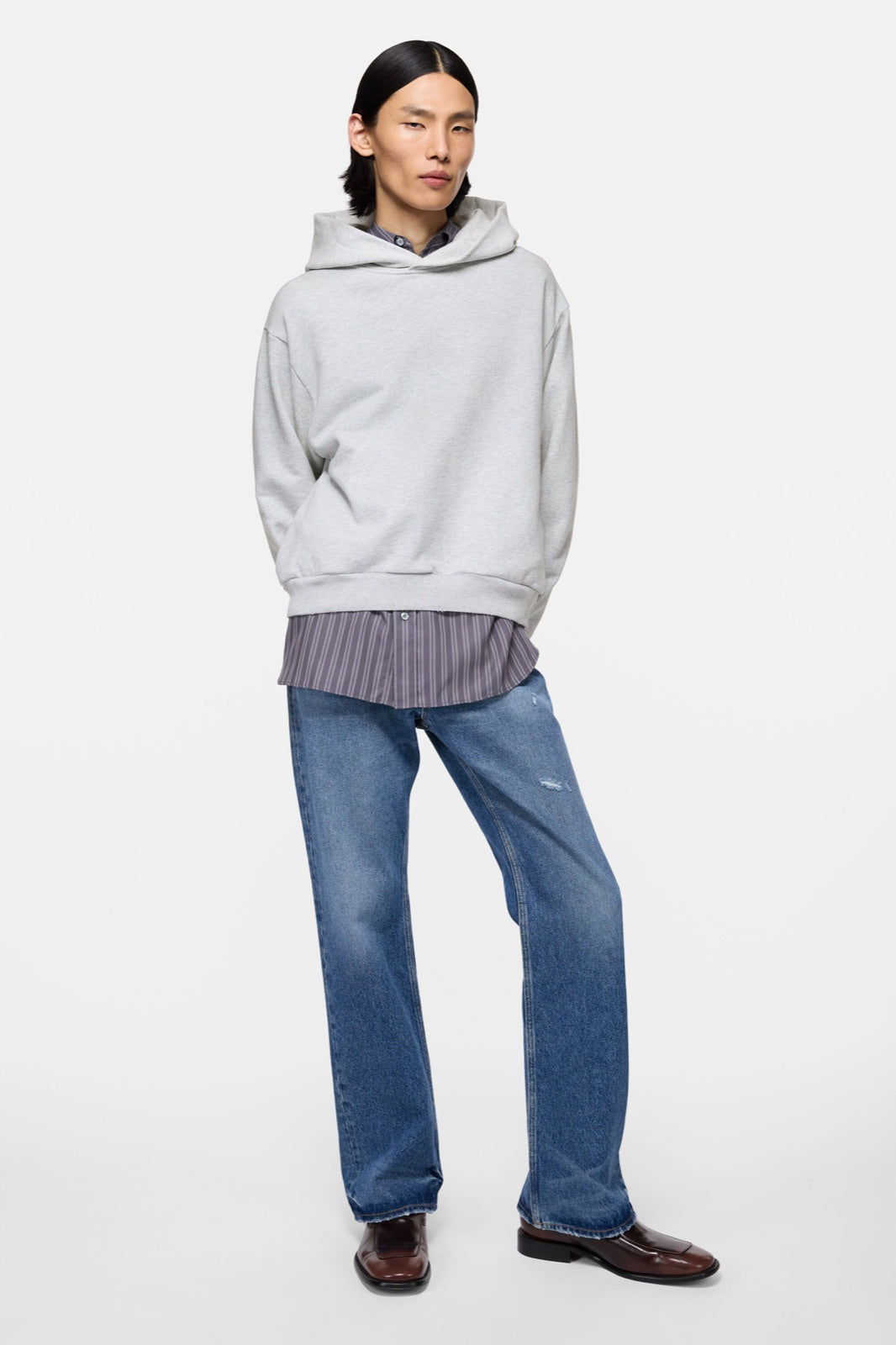 Acne Studios ღია ნაცრისფერი ჰუდი Stockholm 1996