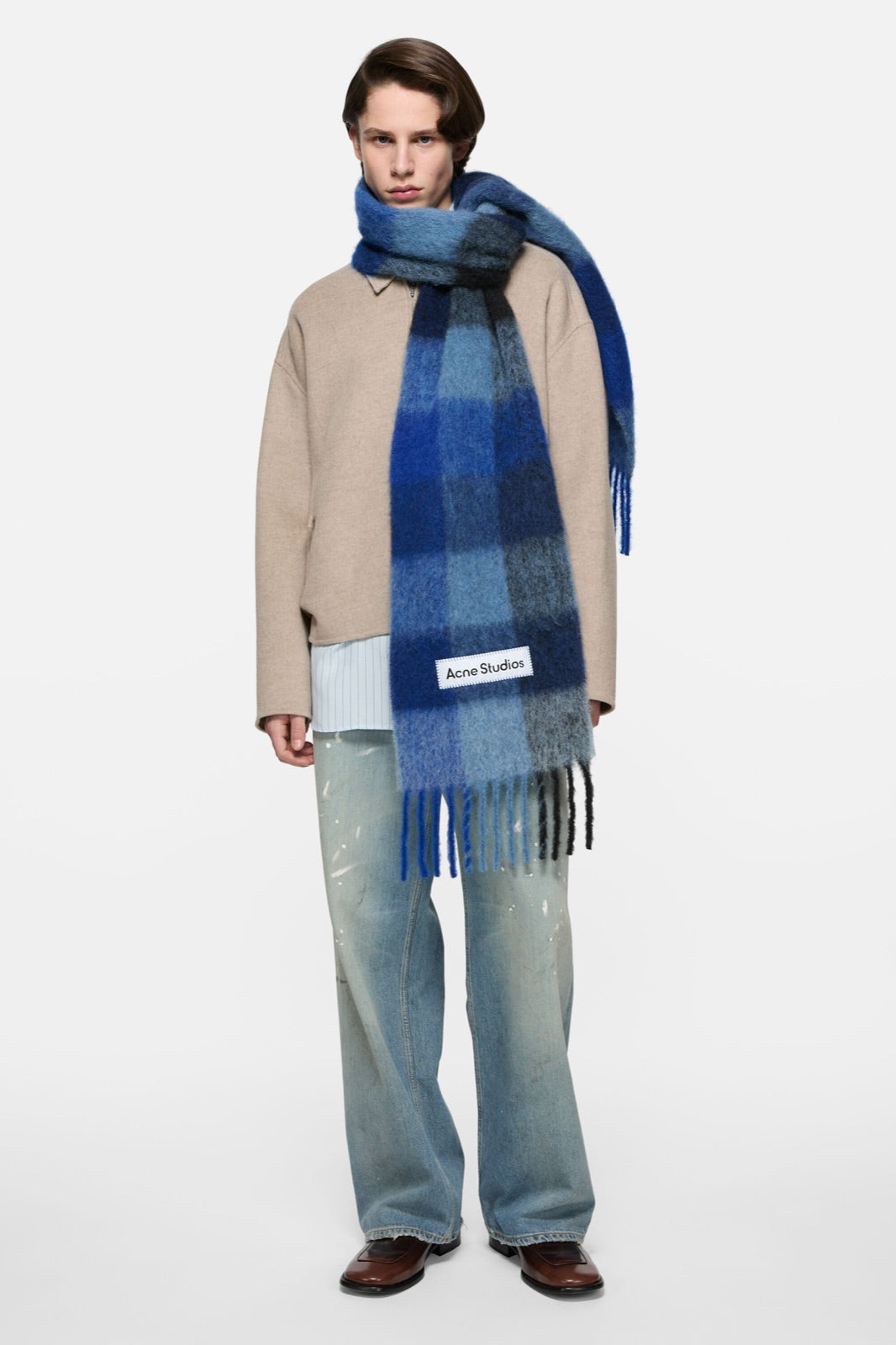 Acne Studios მოჰერის შარფი უჯრით
