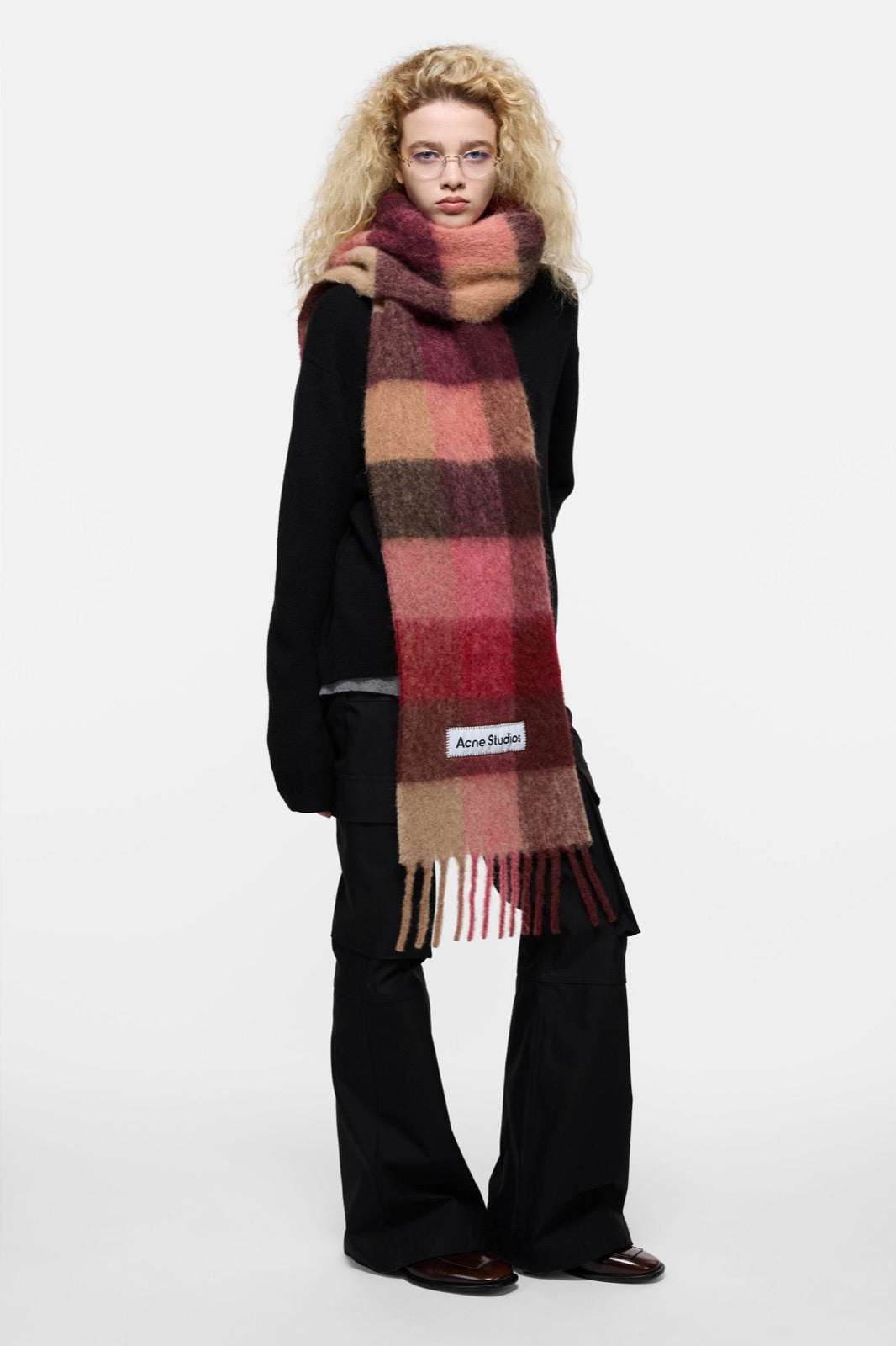Acne Studios მოჰერის შარფი უჯრედით