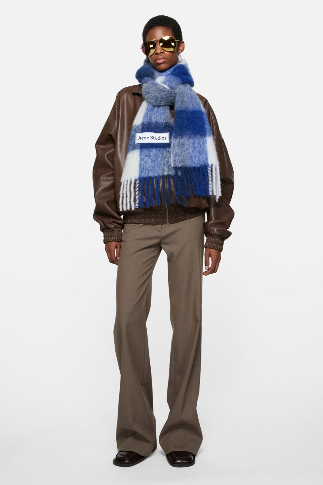Acne Studios მოჰერის შარფი უჯრედით