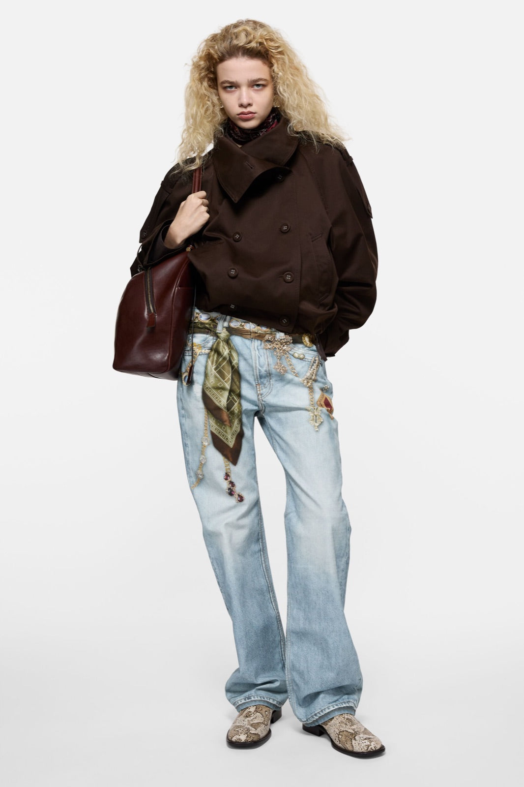 Acne Studios ჯინსი სამკაულების ბეჭდვით