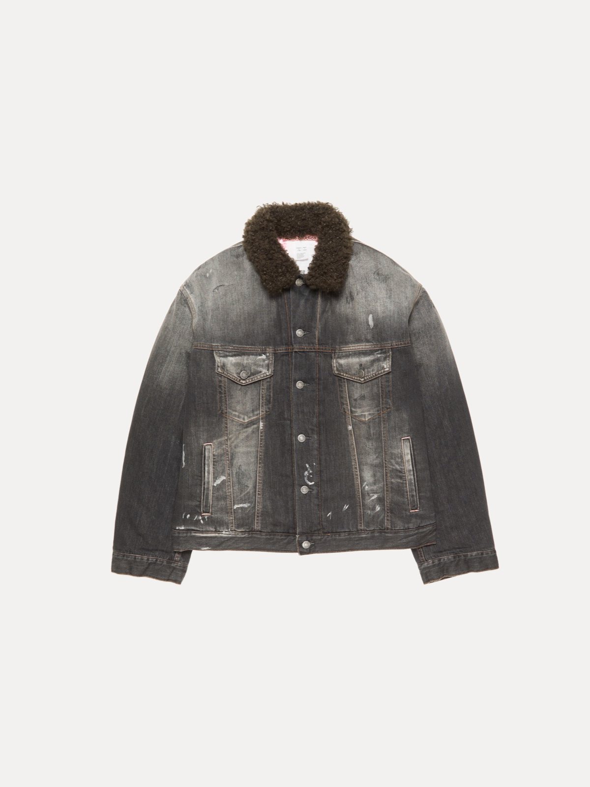 Acne Studios ჯინსის ქურთუკი ხელოვნური ბეწვით