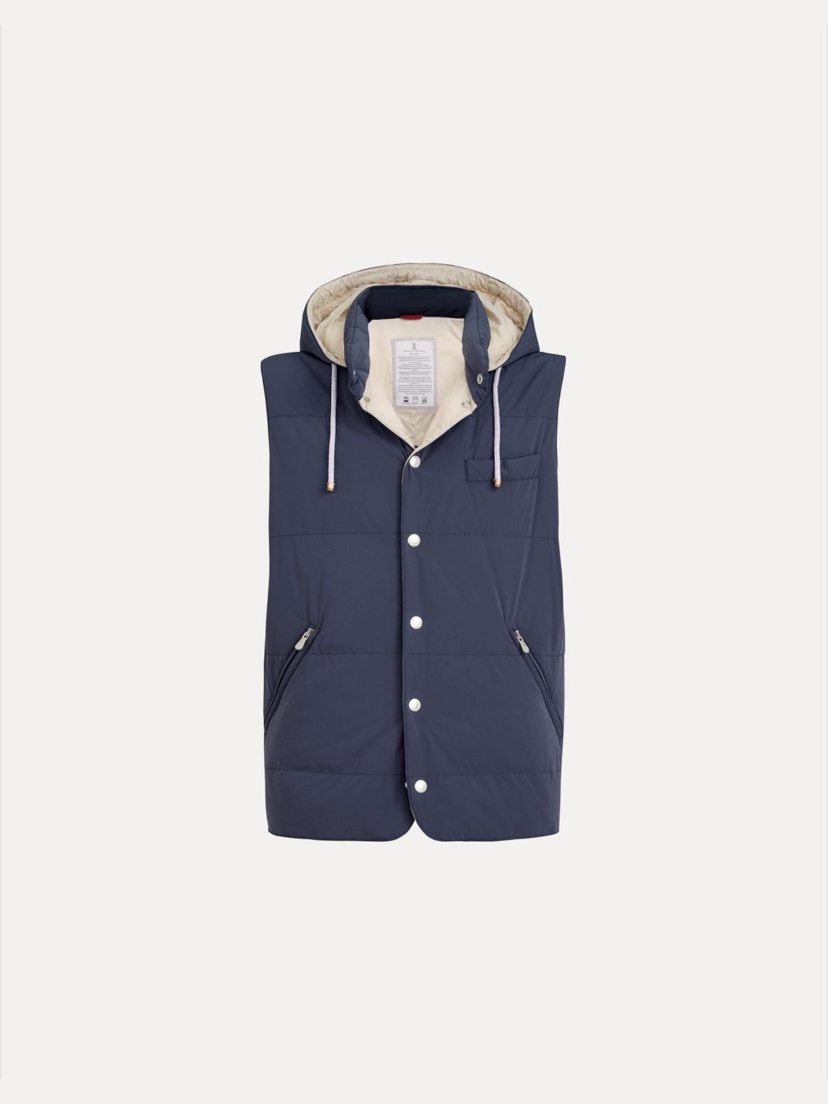 Brunello Cucinelli ღინღლის ჟილეტი კაპიუშონით