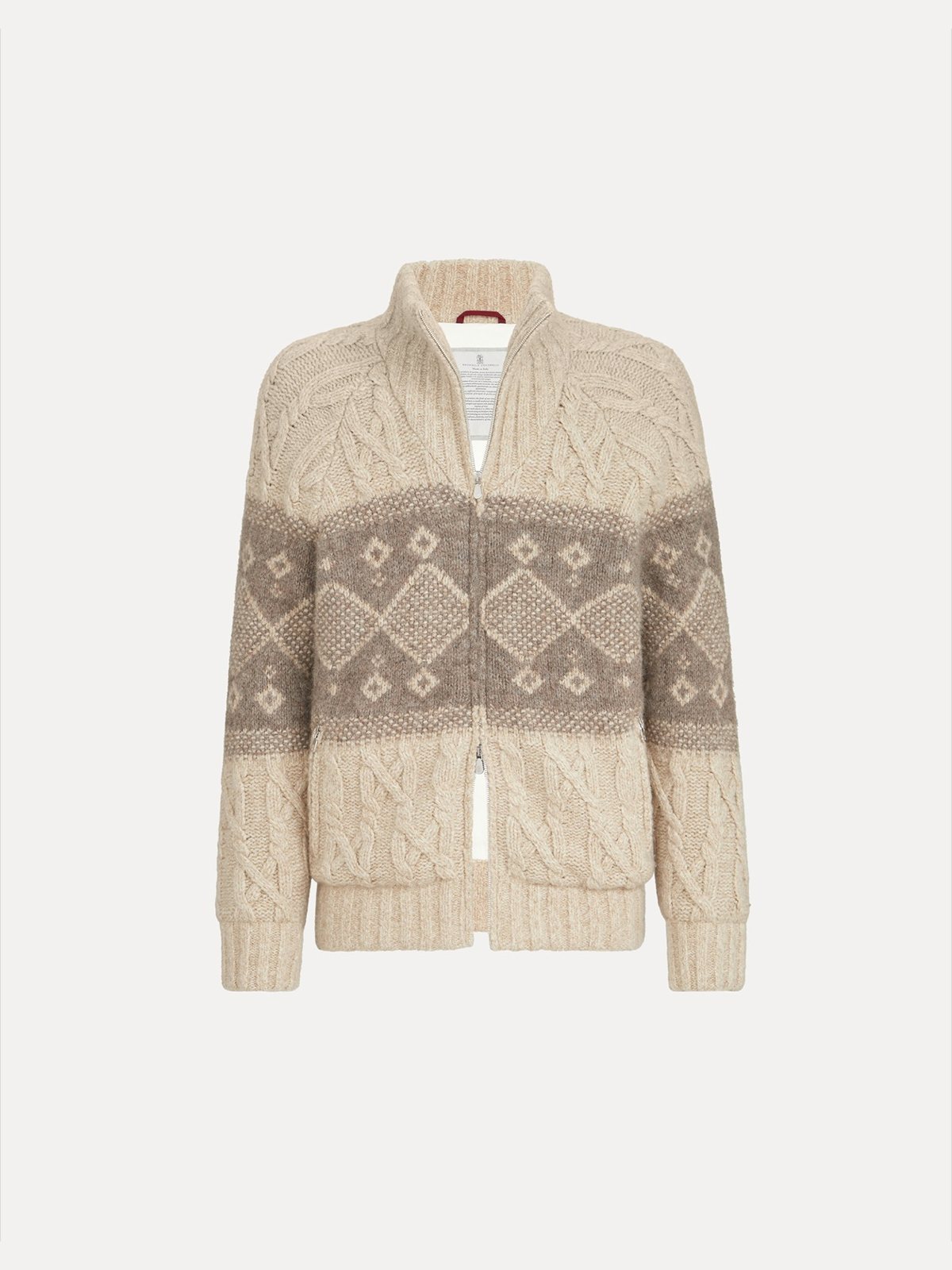 Brunello Cucinelli ნაქსოვი ქურთუკი ღინღლით