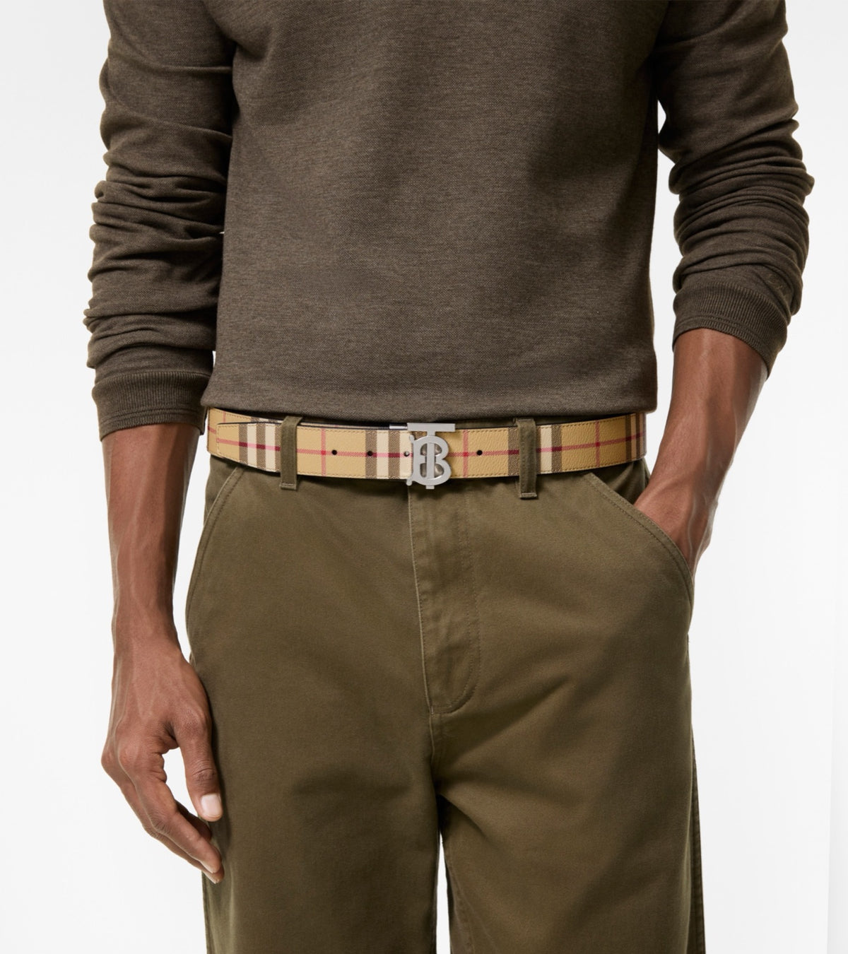 Burberry ორმხრივი ქამარი TB