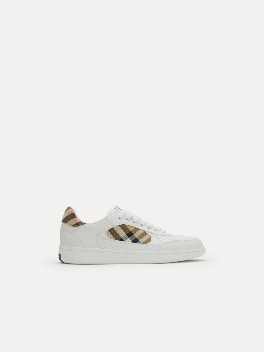 Leather and Check Terrace Sneakers
