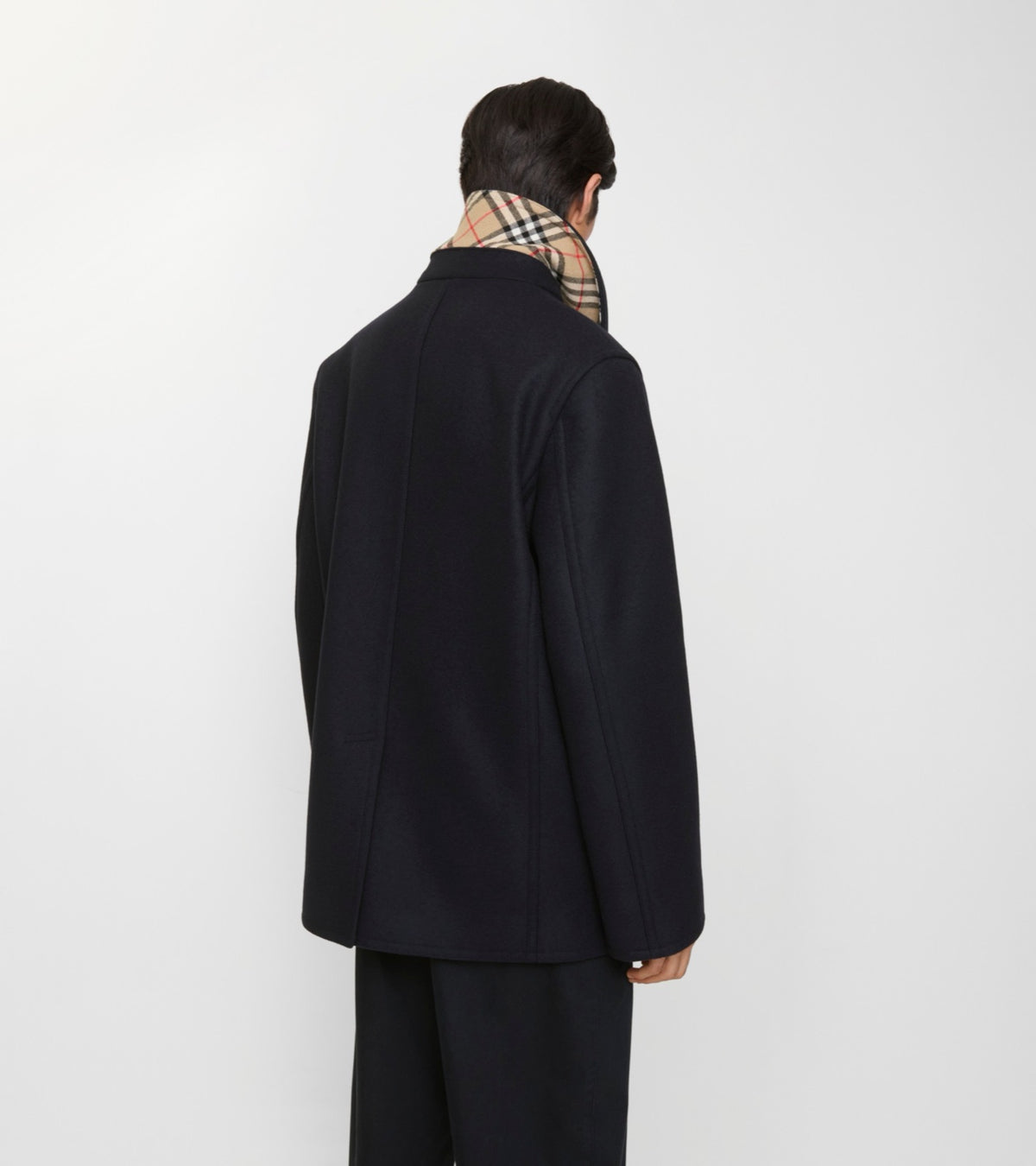 Burberry მატყლის მოკლე ორმწკრივი პალტო