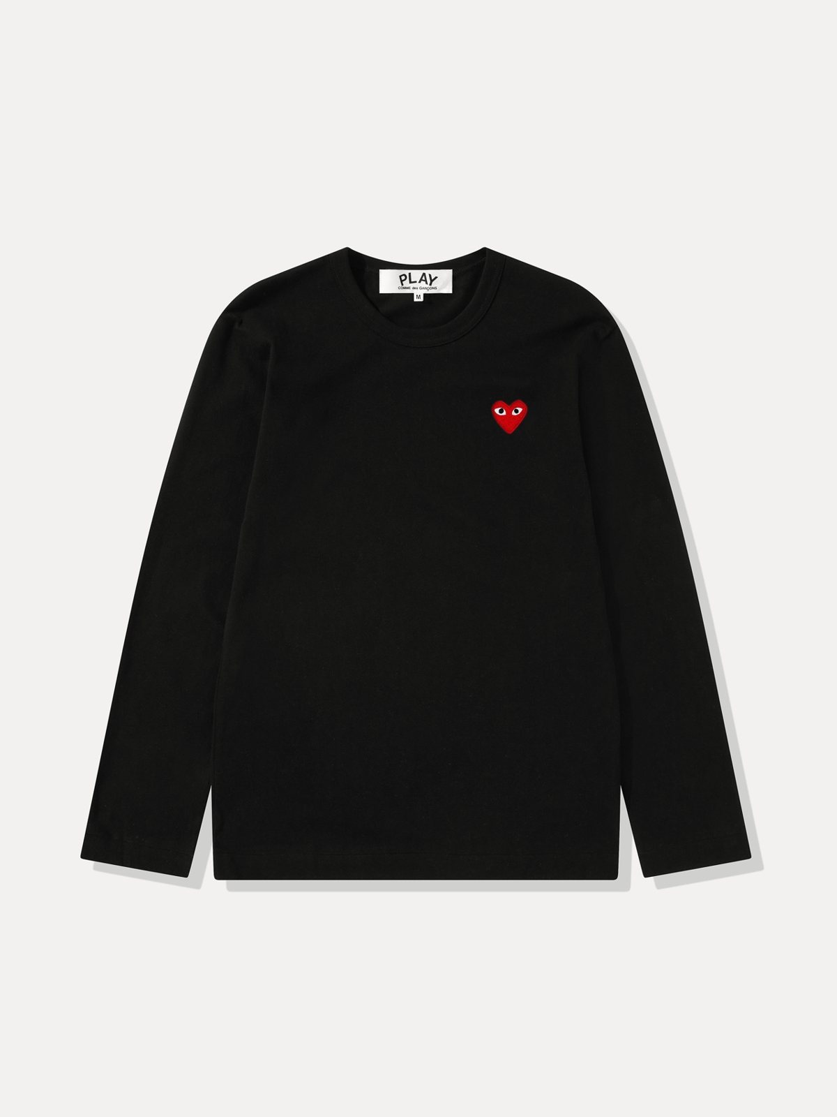 Comme des Garçons გრძელსახელოიანი მაისური წითელი გულით