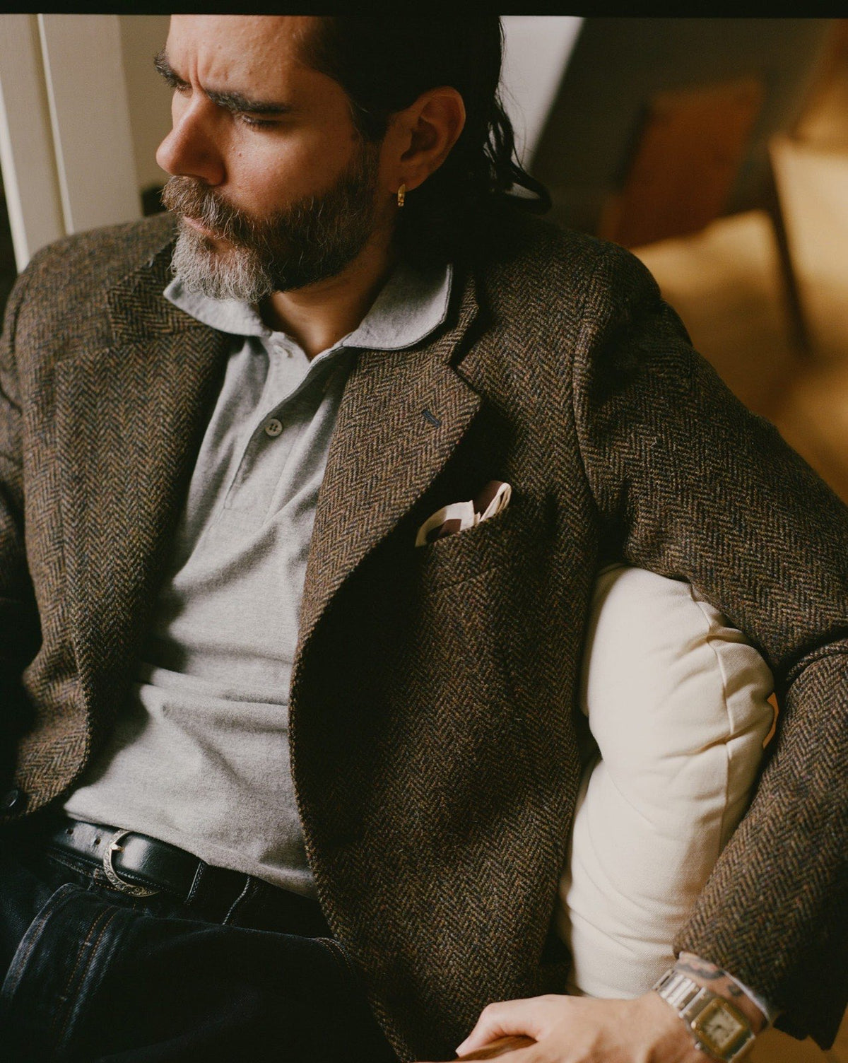 Drake's ტვიდის პიჯაკი Harris Tweed
