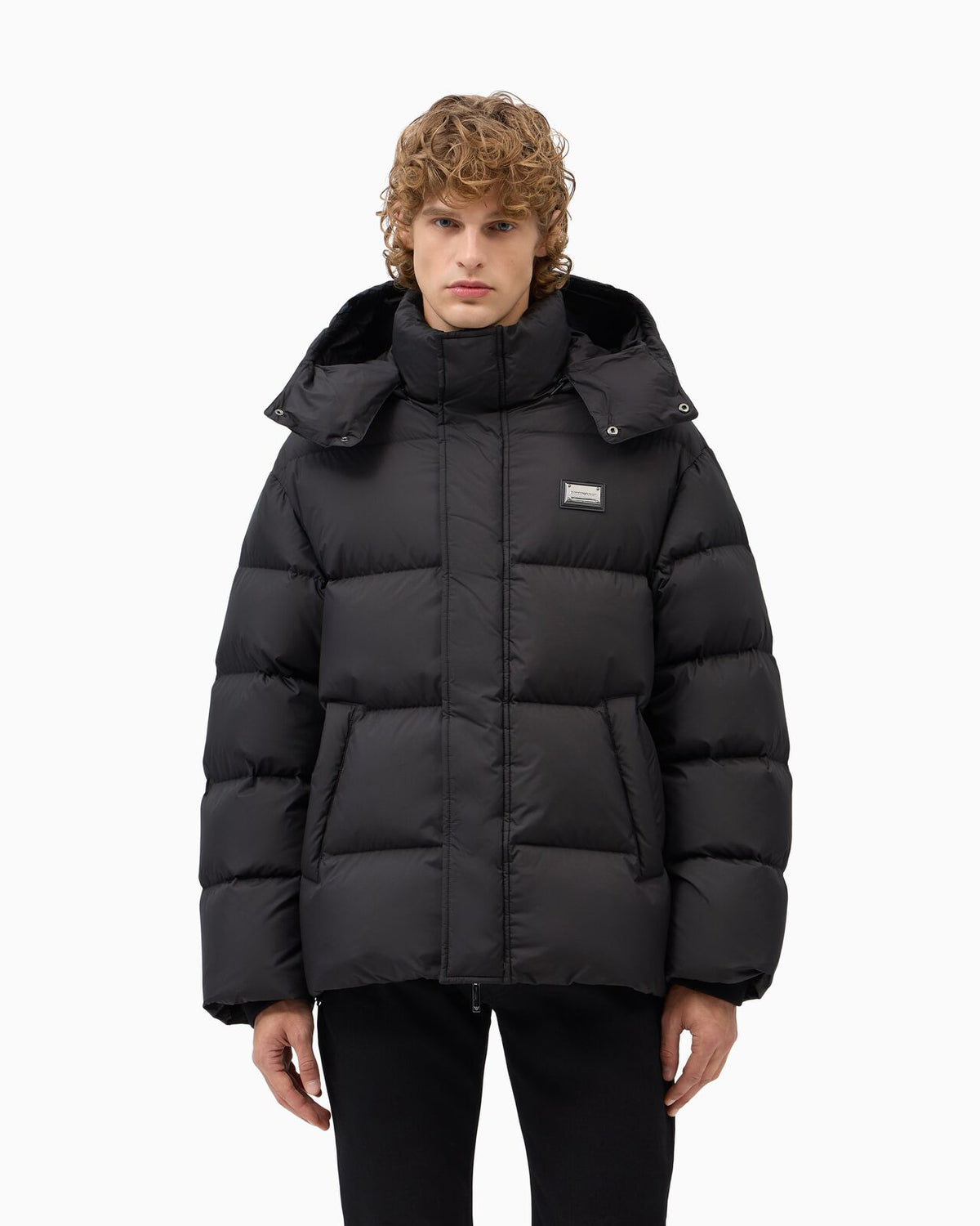 Emporio Armani ღინღლის ქურთუკი კაპიუშონით