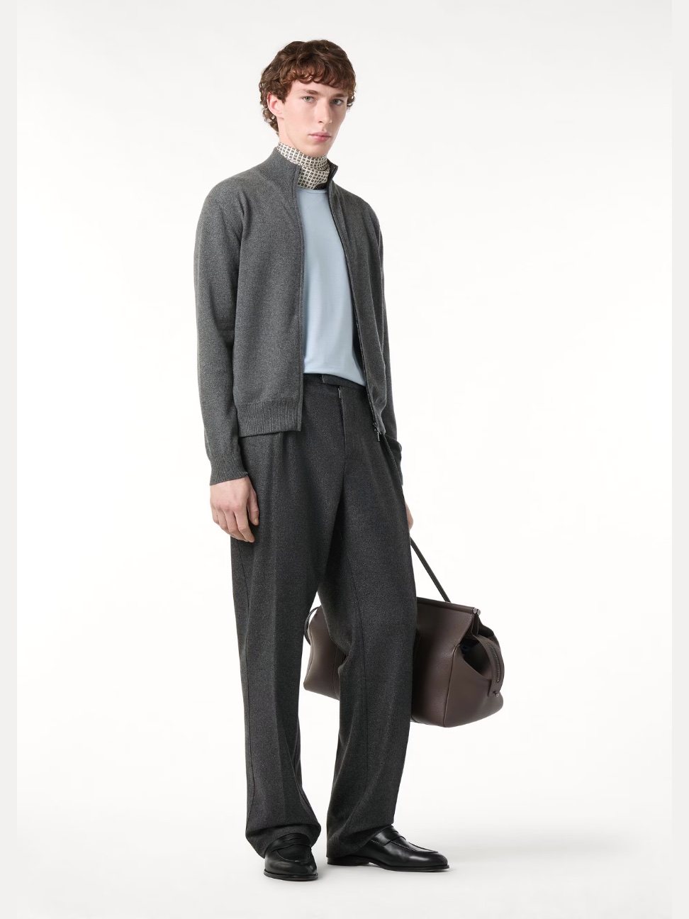 Loro Piana ქაშმირის ბომბერი ელვით