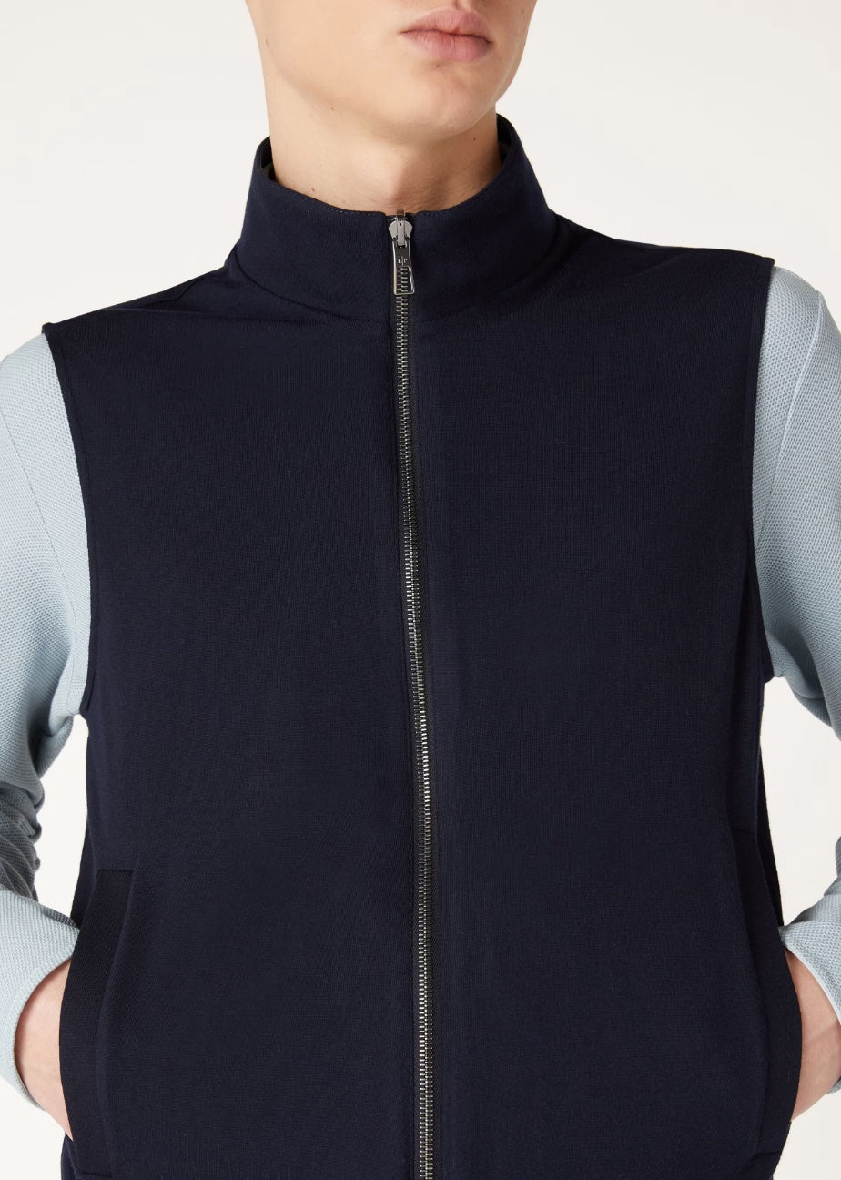 Loro Piana მიკროფიბრის ჟილეტი ელვით