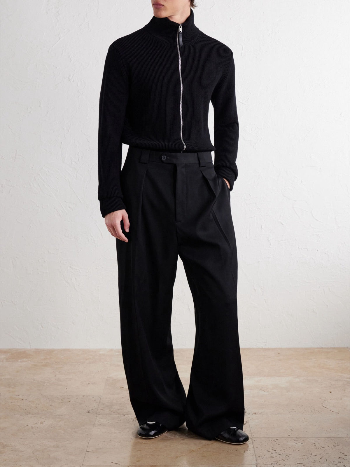 Maison Margiela ნაქსოვი კარდიგანი ელვით