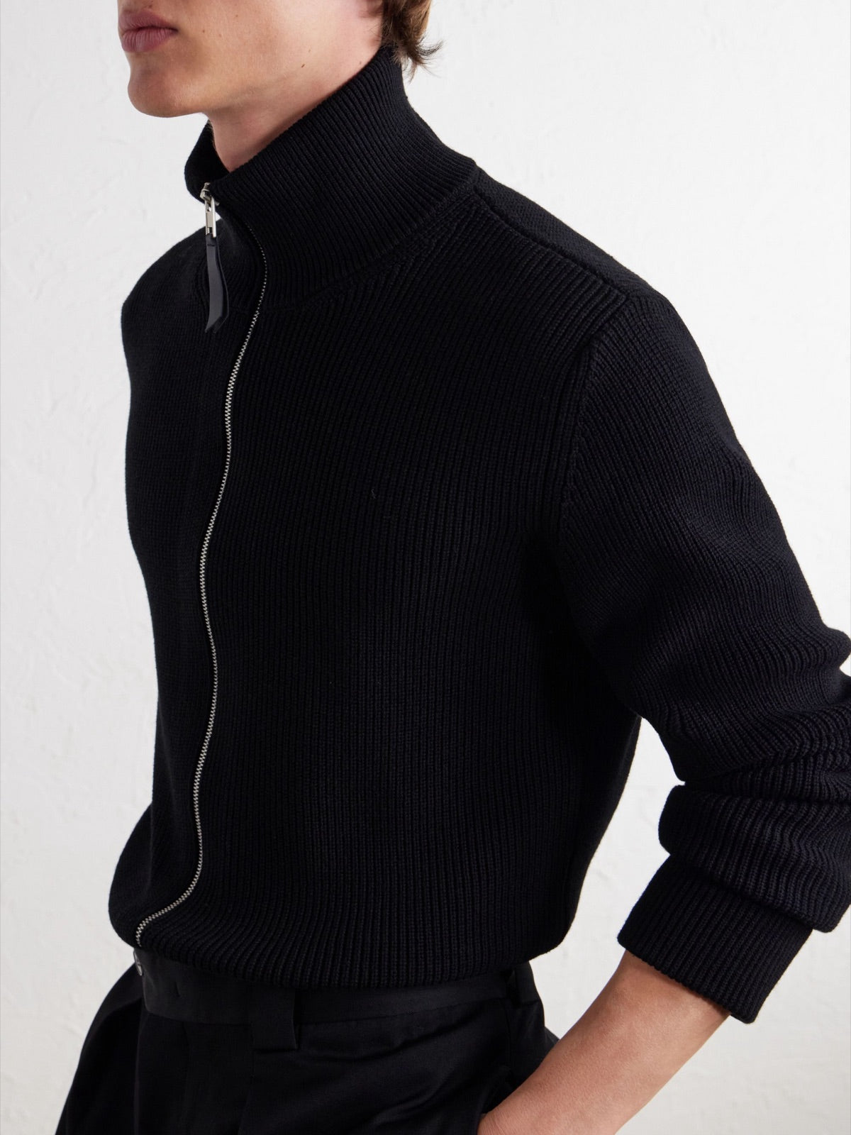 Maison Margiela ნაქსოვი კარდიგანი ელვით