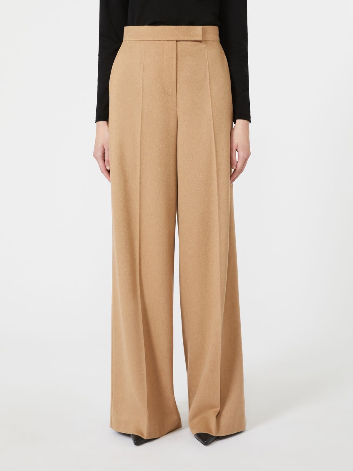 Max Mara აქლემის მატყლის ფართო შარვალი