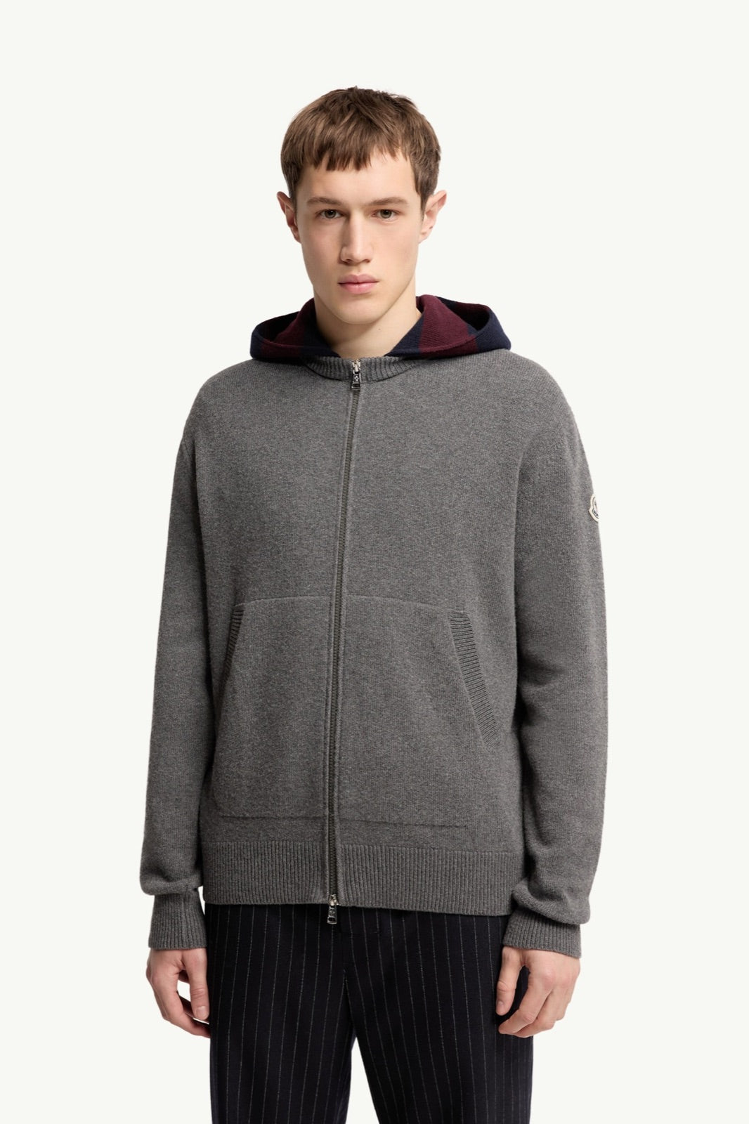 Moncler კარდიგანი ზოლიანი კაპიუშონით