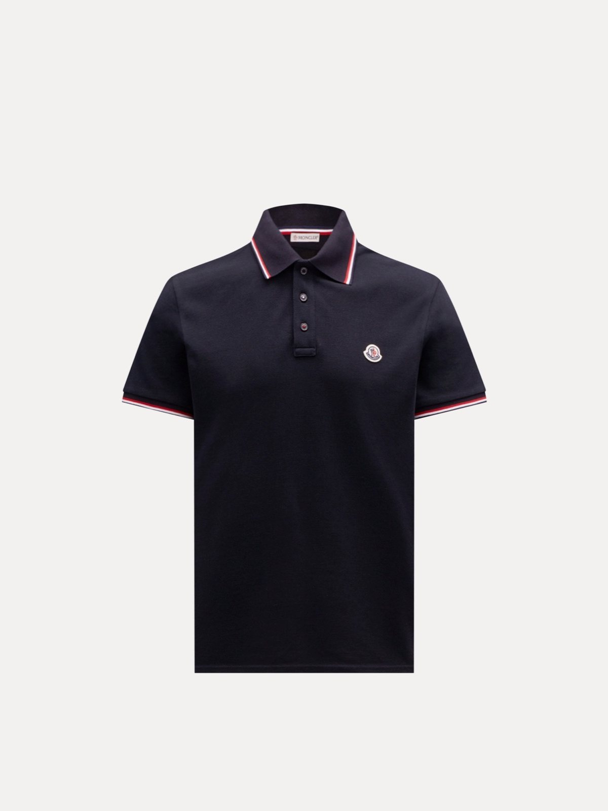 Moncler ბამბის პოლო სამფეროვანი კანტით