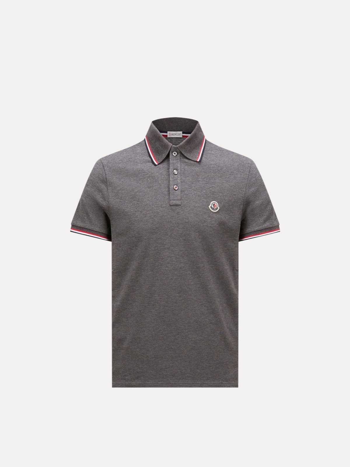 Moncler ბამბის პოლო სამფეროვანი კანტით