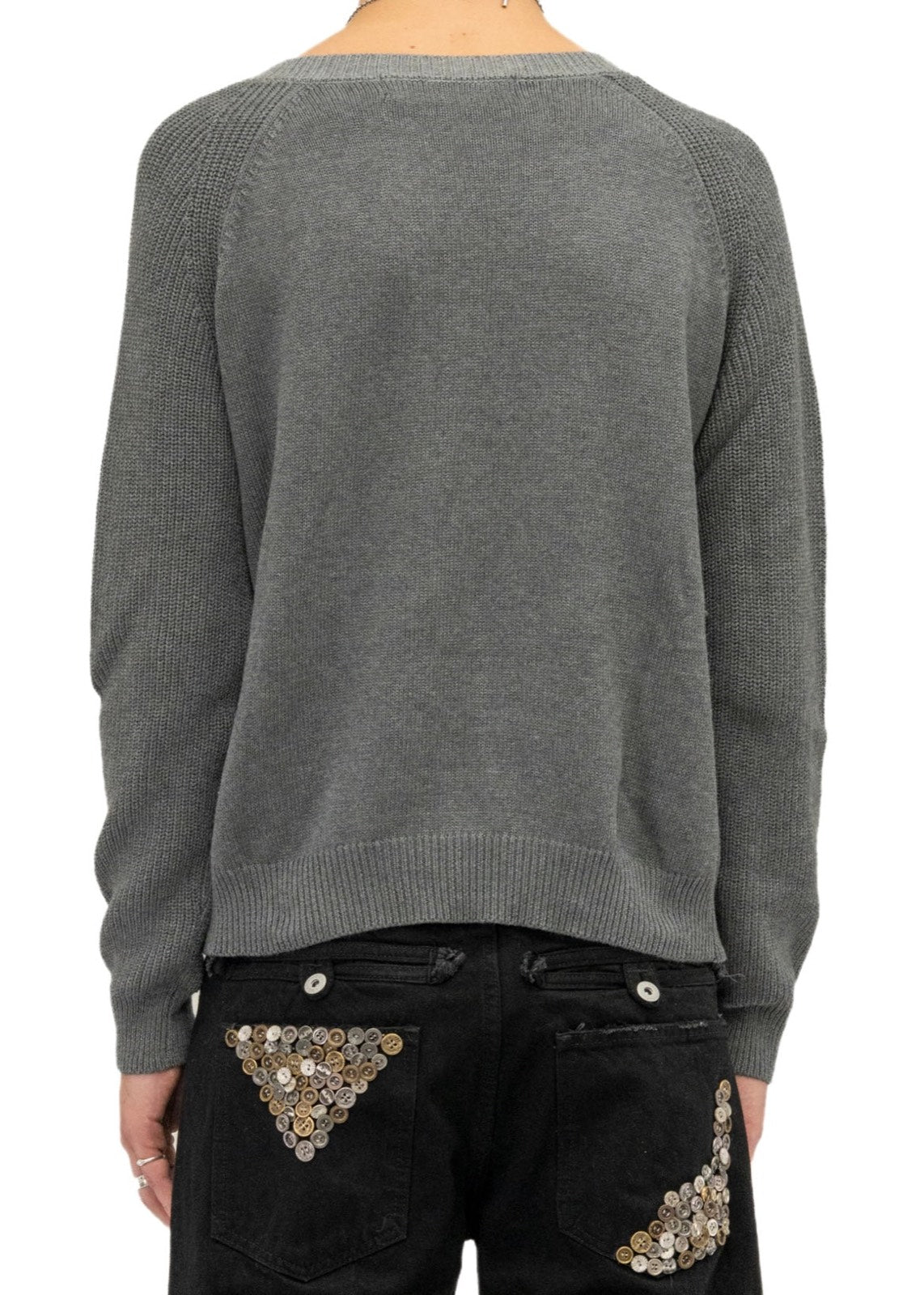 No Faith Studios ბამბის სვიტერი ღილებით მხარზე