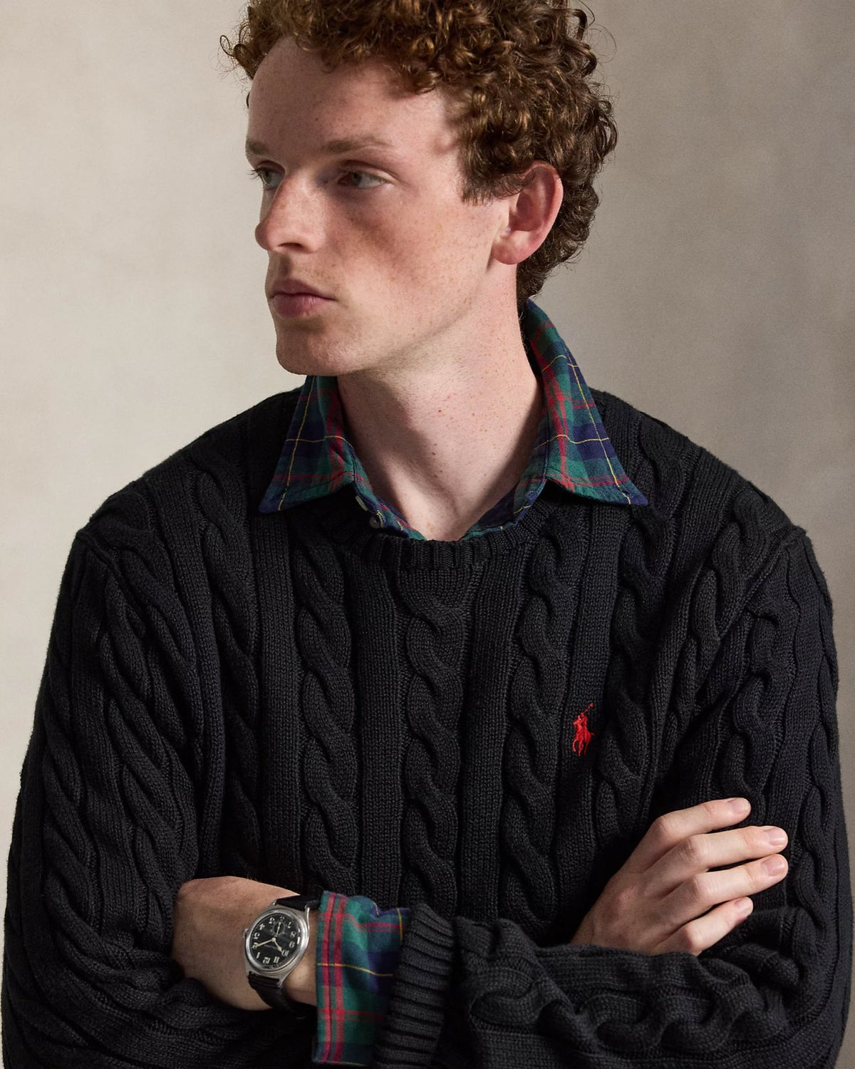 Polo Ralph Lauren ბამბის წნული სვიტერი