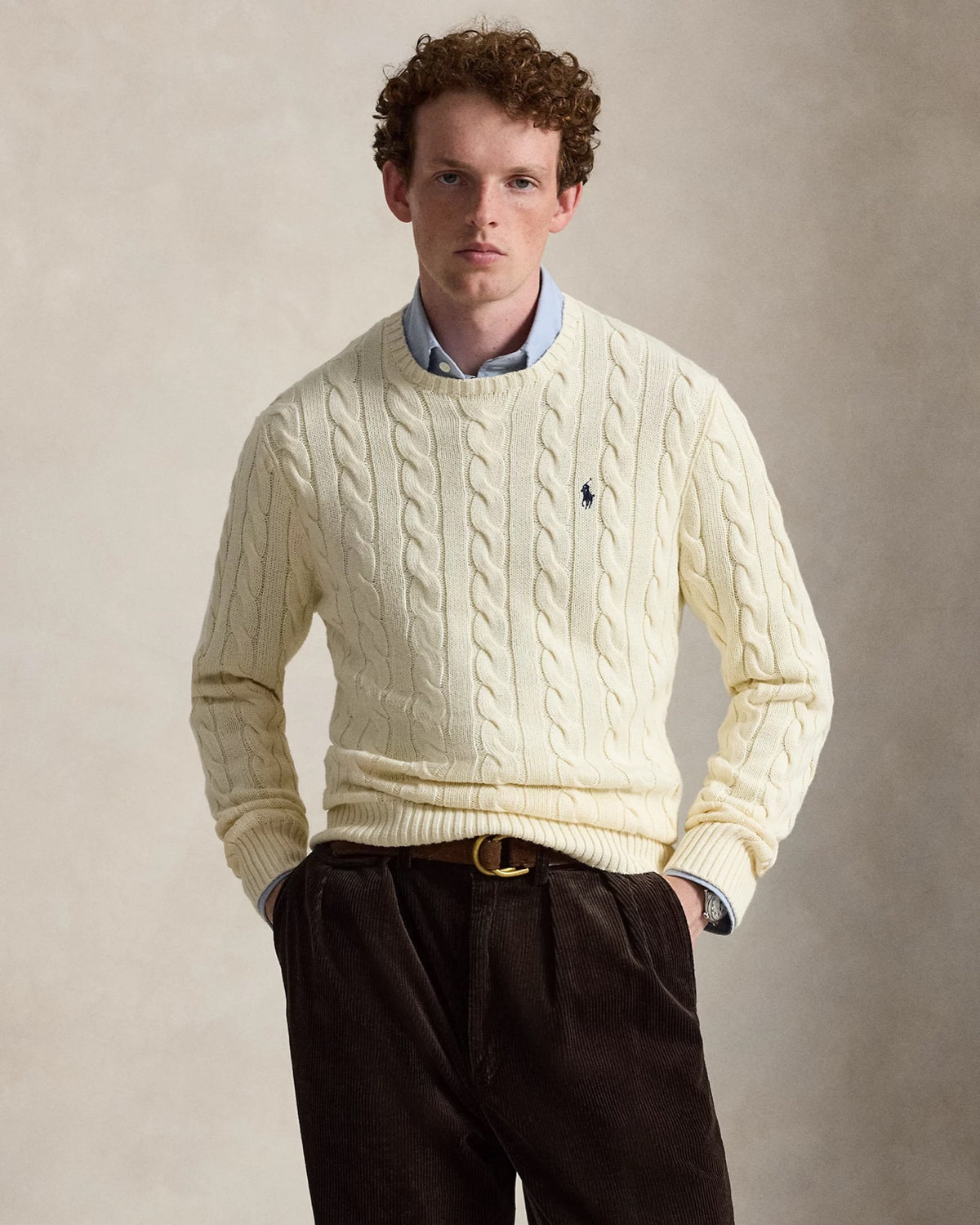 Polo Ralph Lauren ბამბის წნული სვიტერი