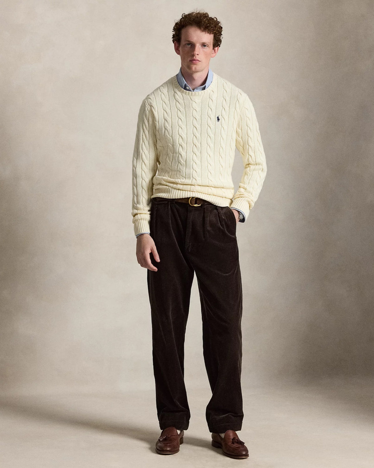 Polo Ralph Lauren ბამბის წნული სვიტერი