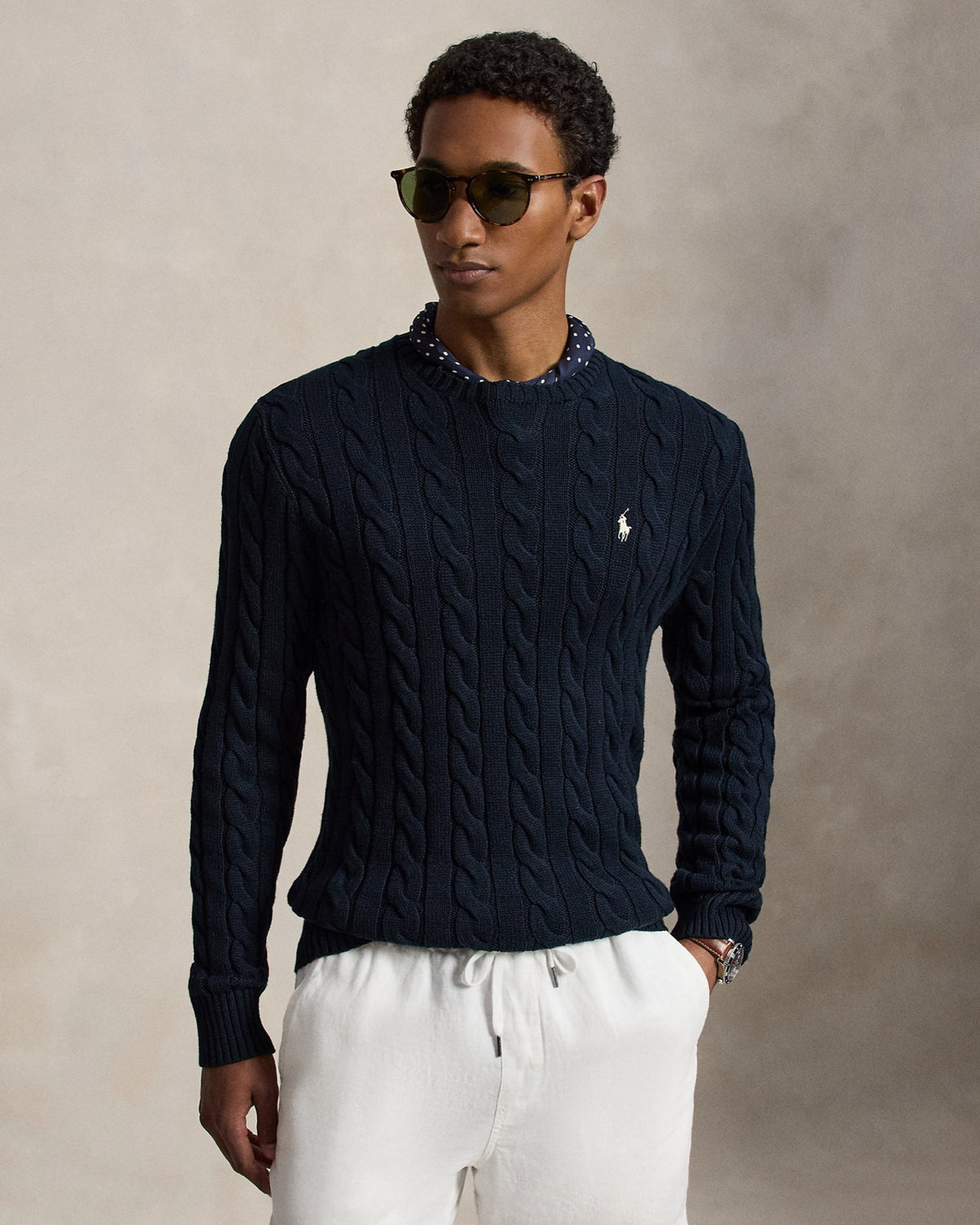 Polo Ralph Lauren წნული ბამბის სვიტერი