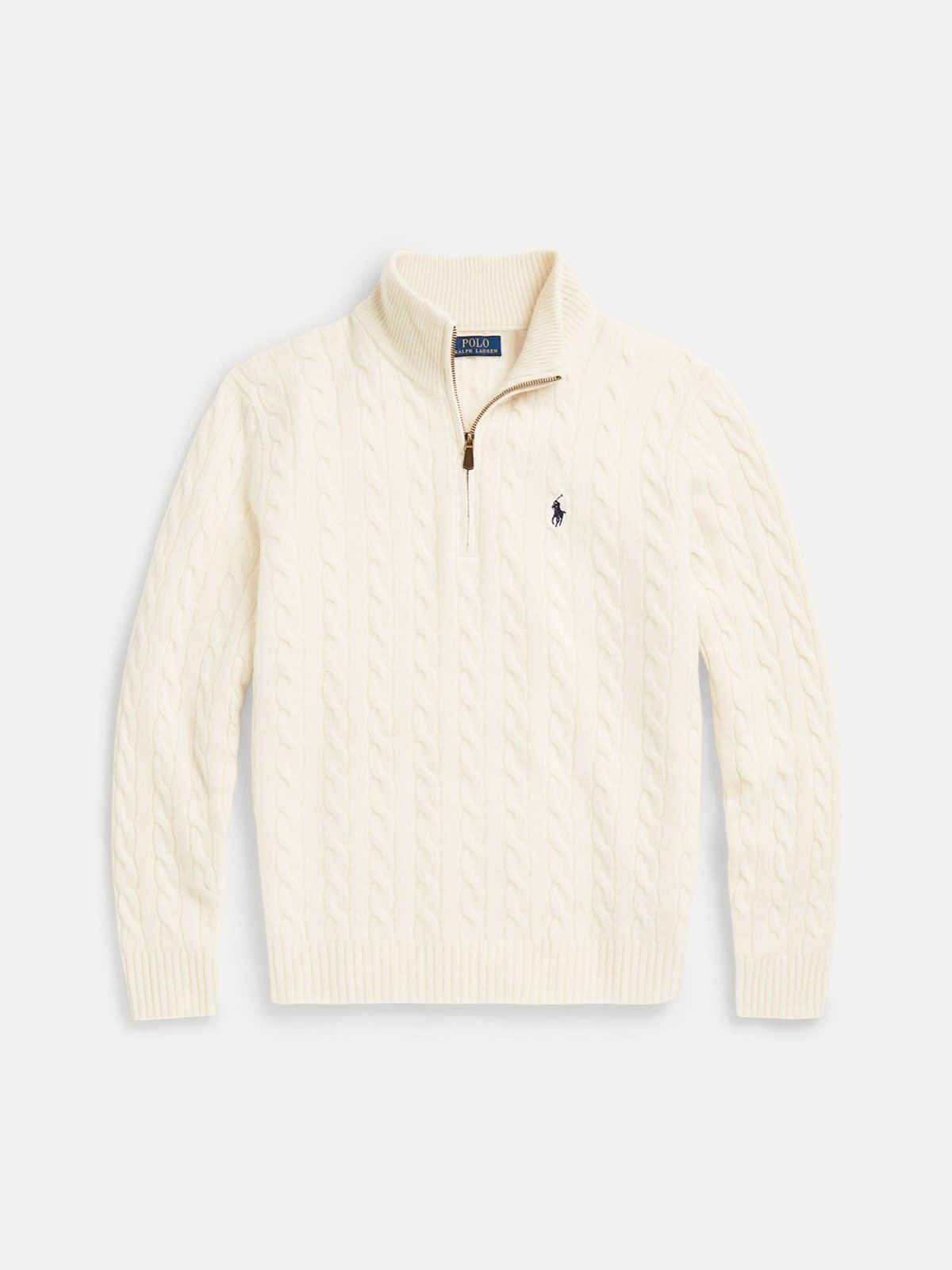 Polo Ralph Lauren წნული სვიტერი ნახევარ ელვით