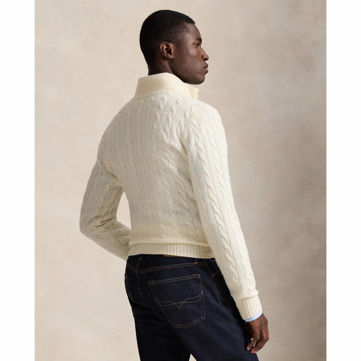 Polo Ralph Lauren წნული სვიტერი ნახევარ ელვით