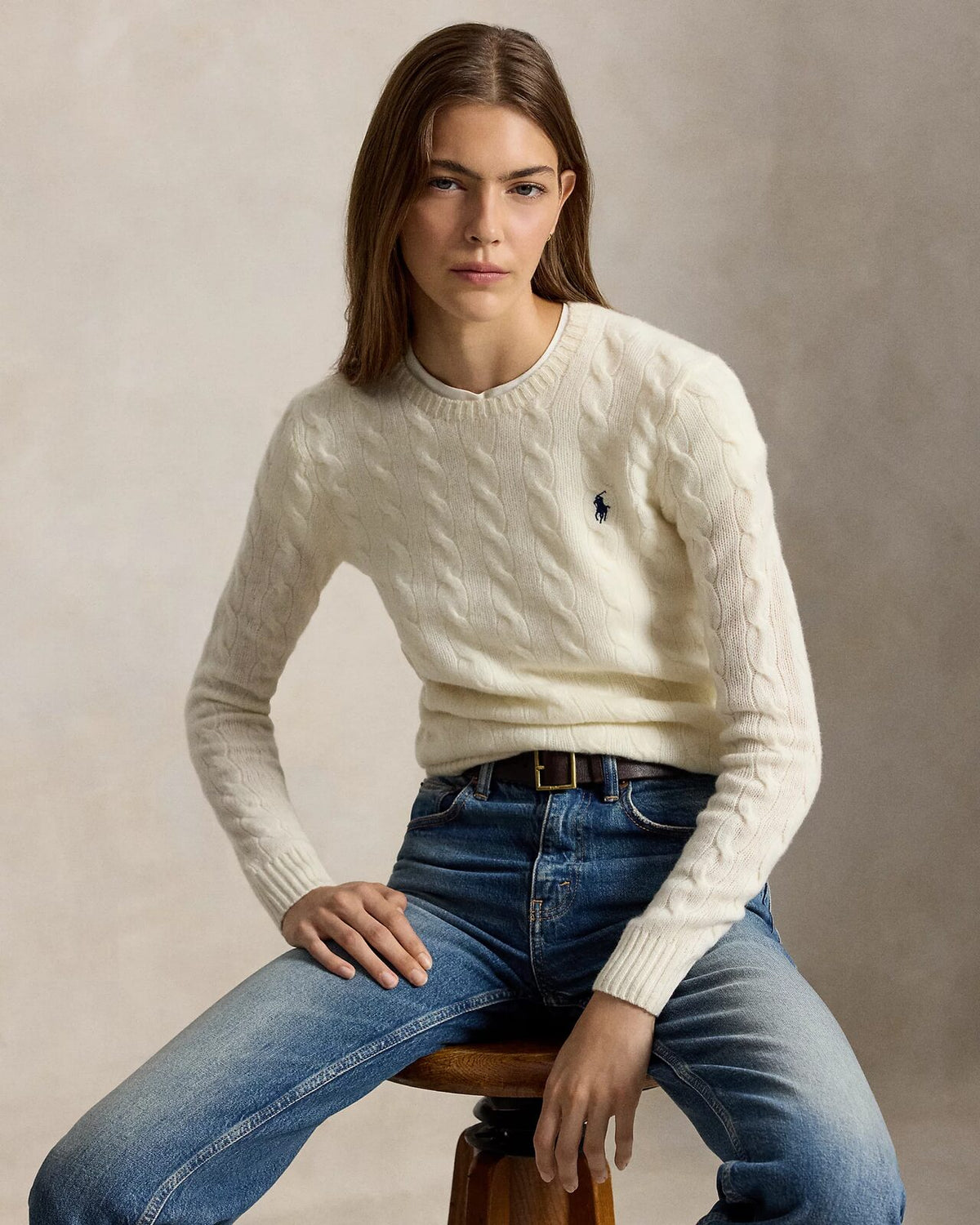 Polo Ralph Lauren მატყლისა და ქაშმირის წნული სვიტერი