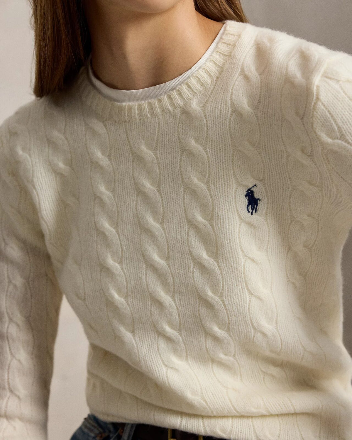 Polo Ralph Lauren მატყლისა და ქაშმირის წნული სვიტერი