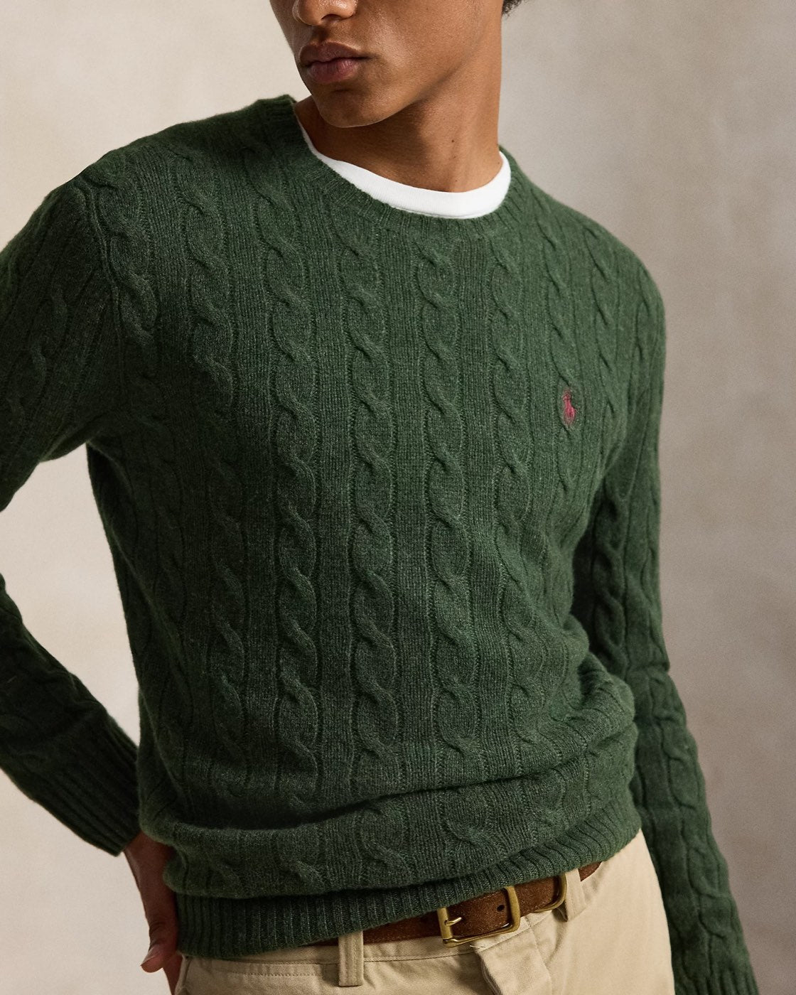 Polo Ralph Lauren წნული სვიტერი მატყლითა და ქაშმირით