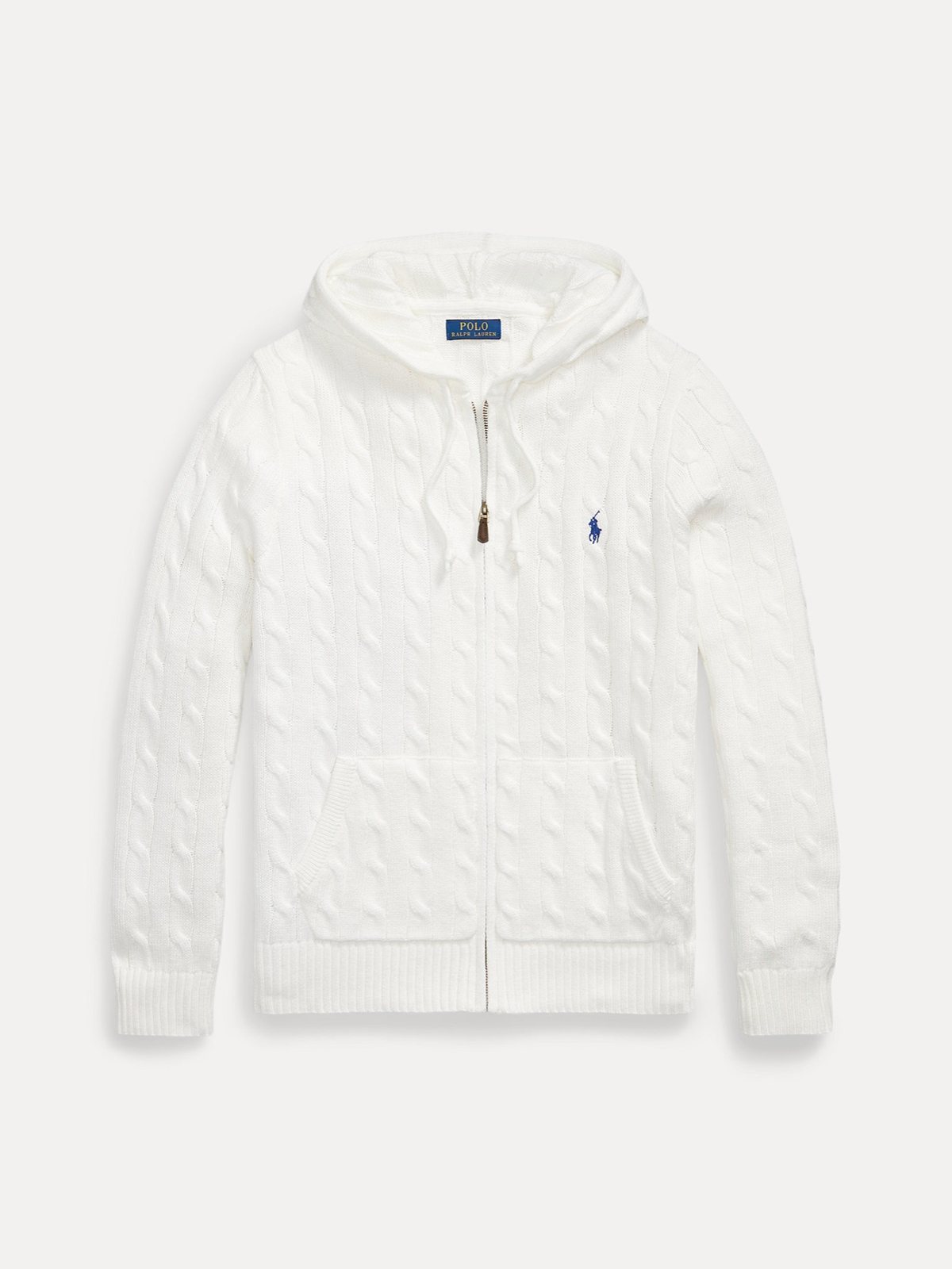 Polo Ralph Lauren წნული ჰუდი ელვით