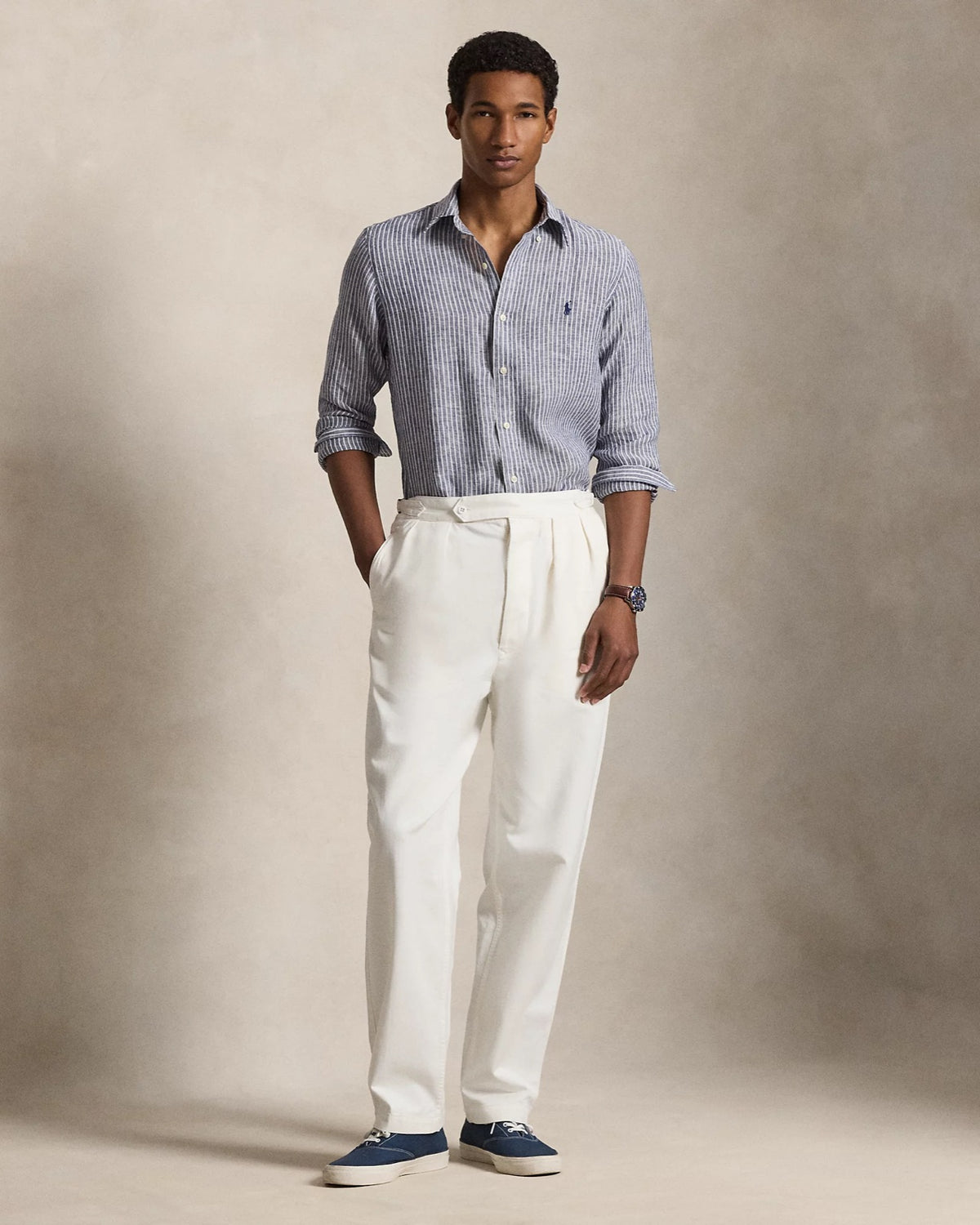 Polo Ralph Lauren ზოლიანი სელის პერანგი