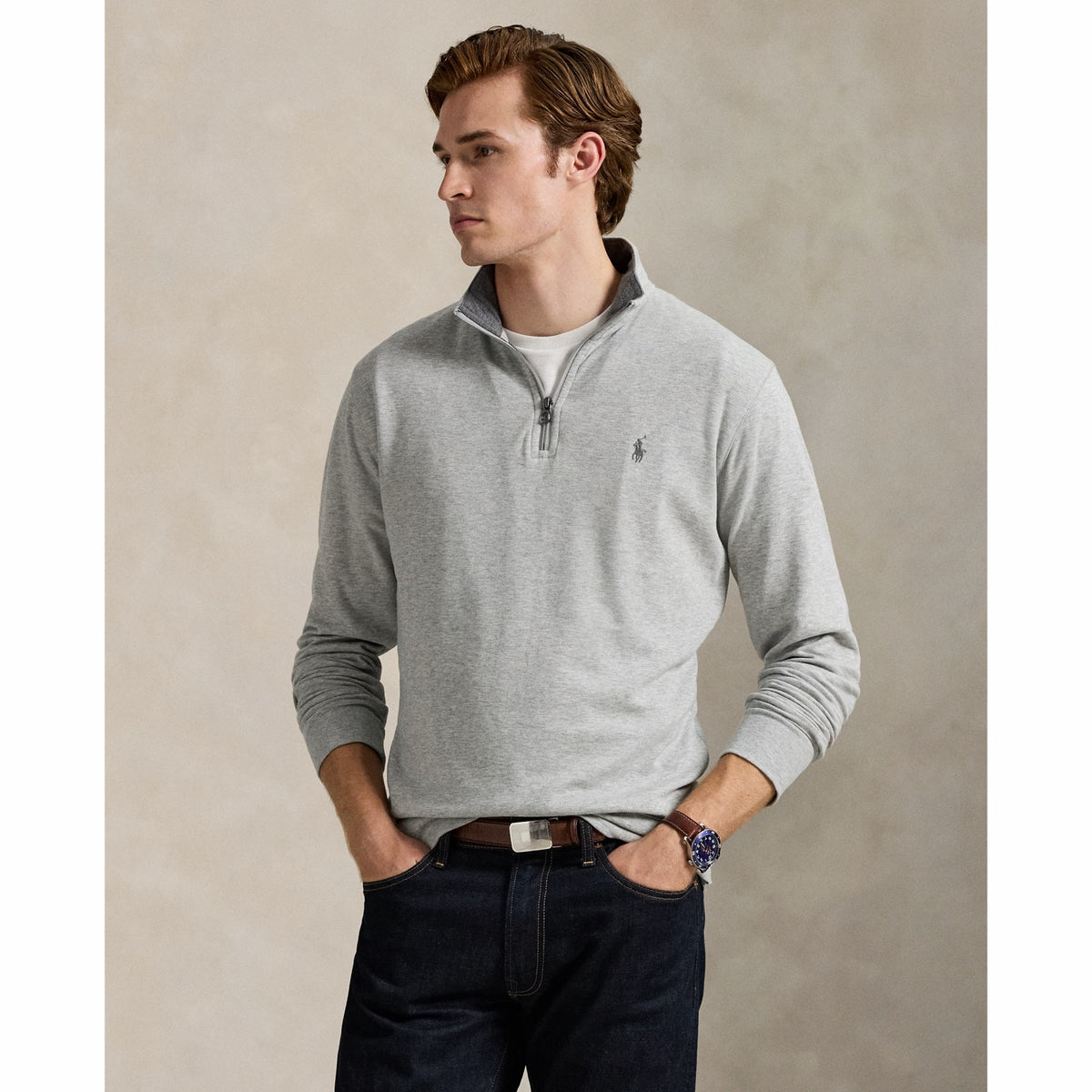 Polo Ralph Lauren ნახევრად ელვიანი სვიტერი Luxury Jersey