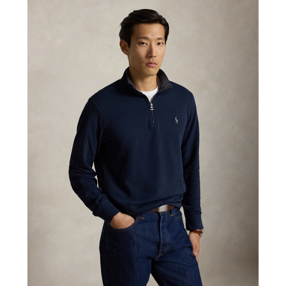 Polo Ralph Lauren ნახევრად ელვიანი სვიტერი Luxury Jersey
