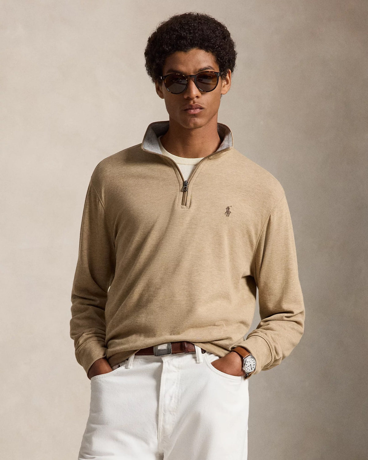 Polo Ralph Lauren ჯერსის ზედა ნახევარი ელვით