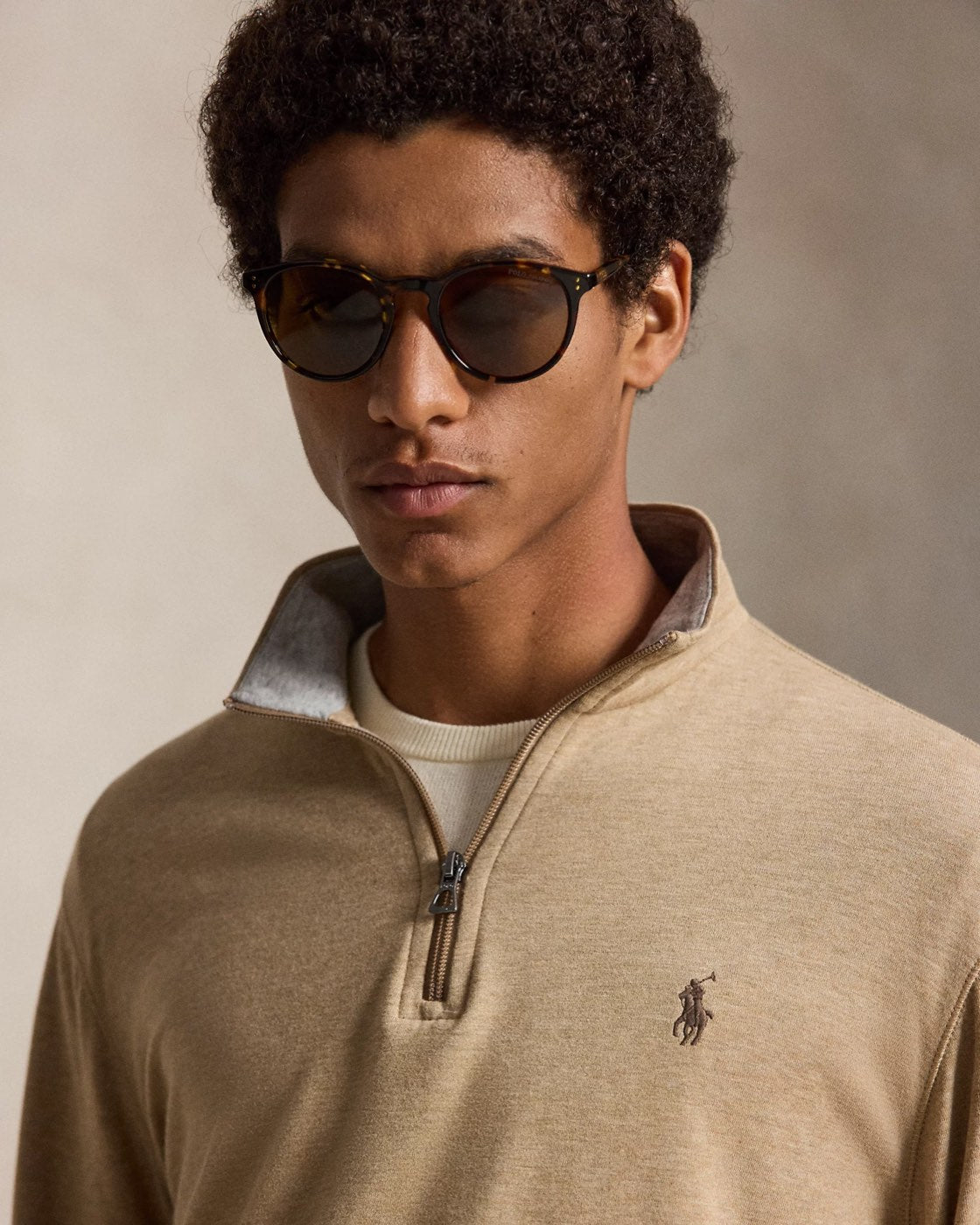 Polo Ralph Lauren ჯერსის ზედა ნახევარი ელვით