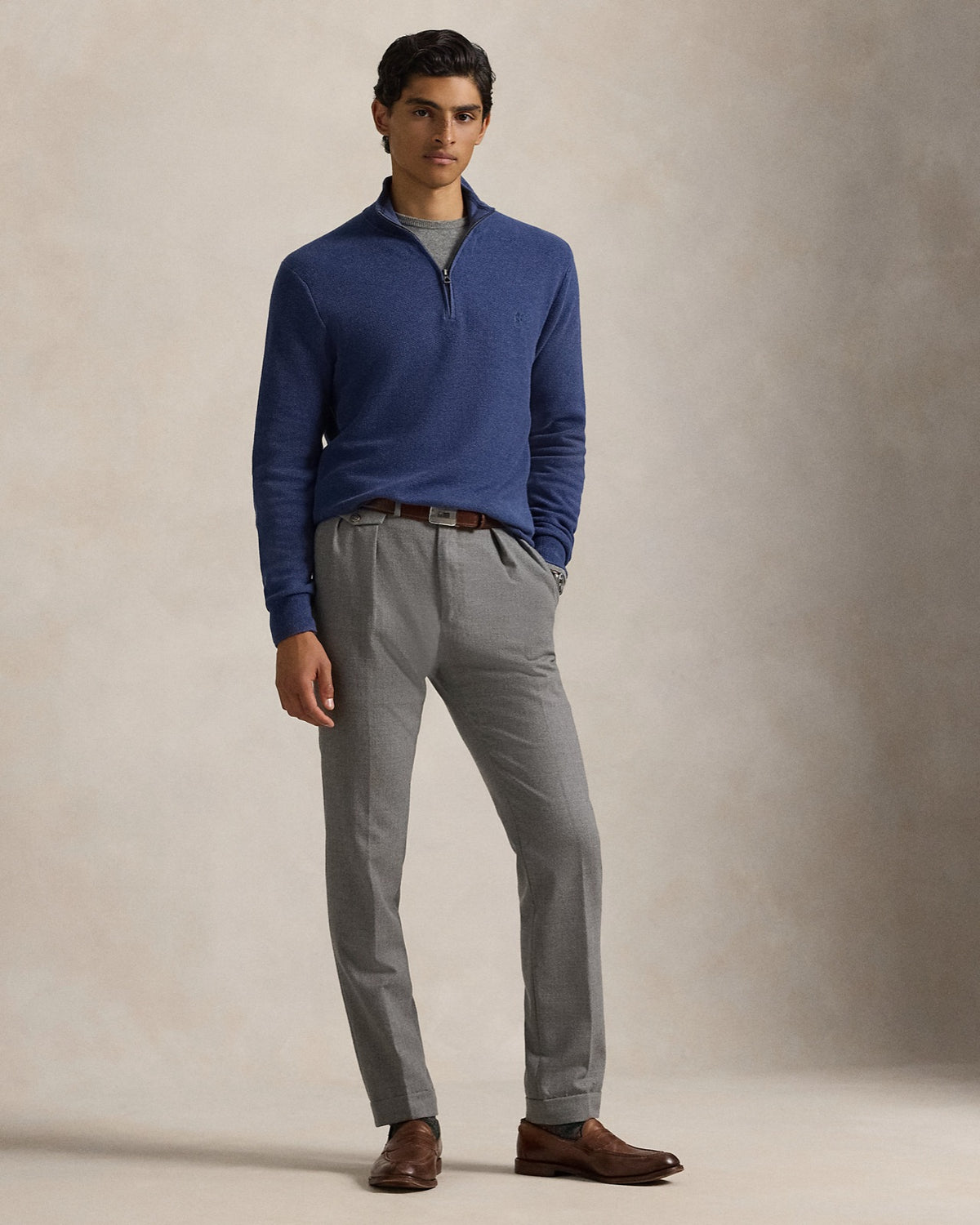 Polo Ralph Lauren ბამბის სვიტერი მოკლე ელვით