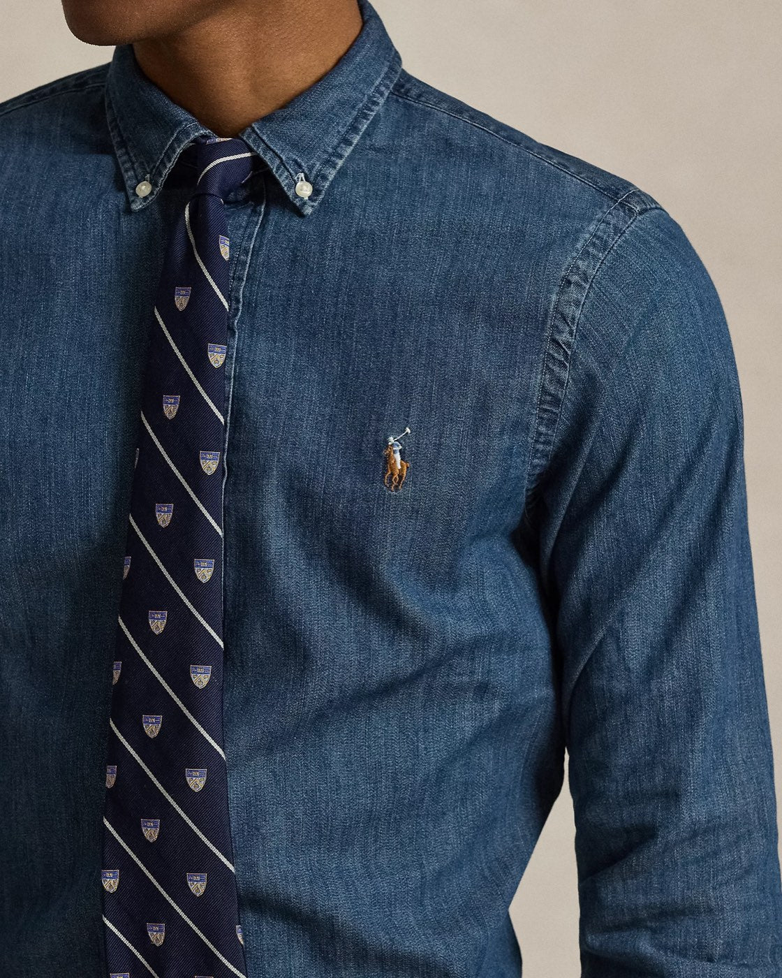 Polo Ralph Lauren ჯინსის პერანგი ღილიანი საყელოთი
