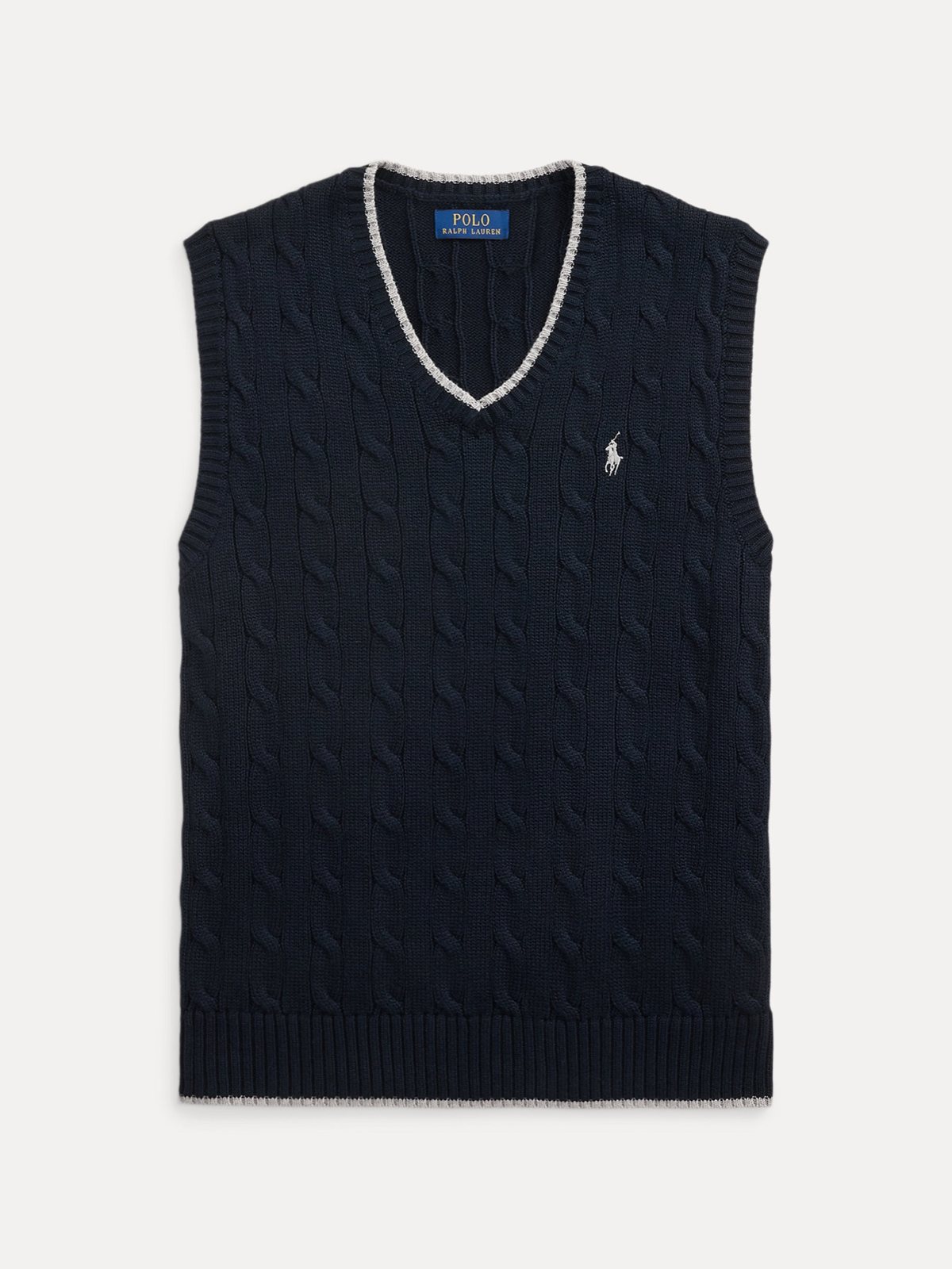 Polo Ralph Lauren წნული ბამბის ჟილეტი