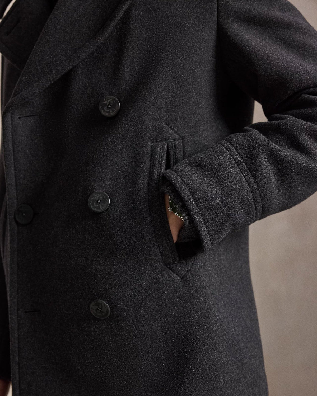 Polo Ralph Lauren მატყლის მოკლე ორმწკრივი პალტო
