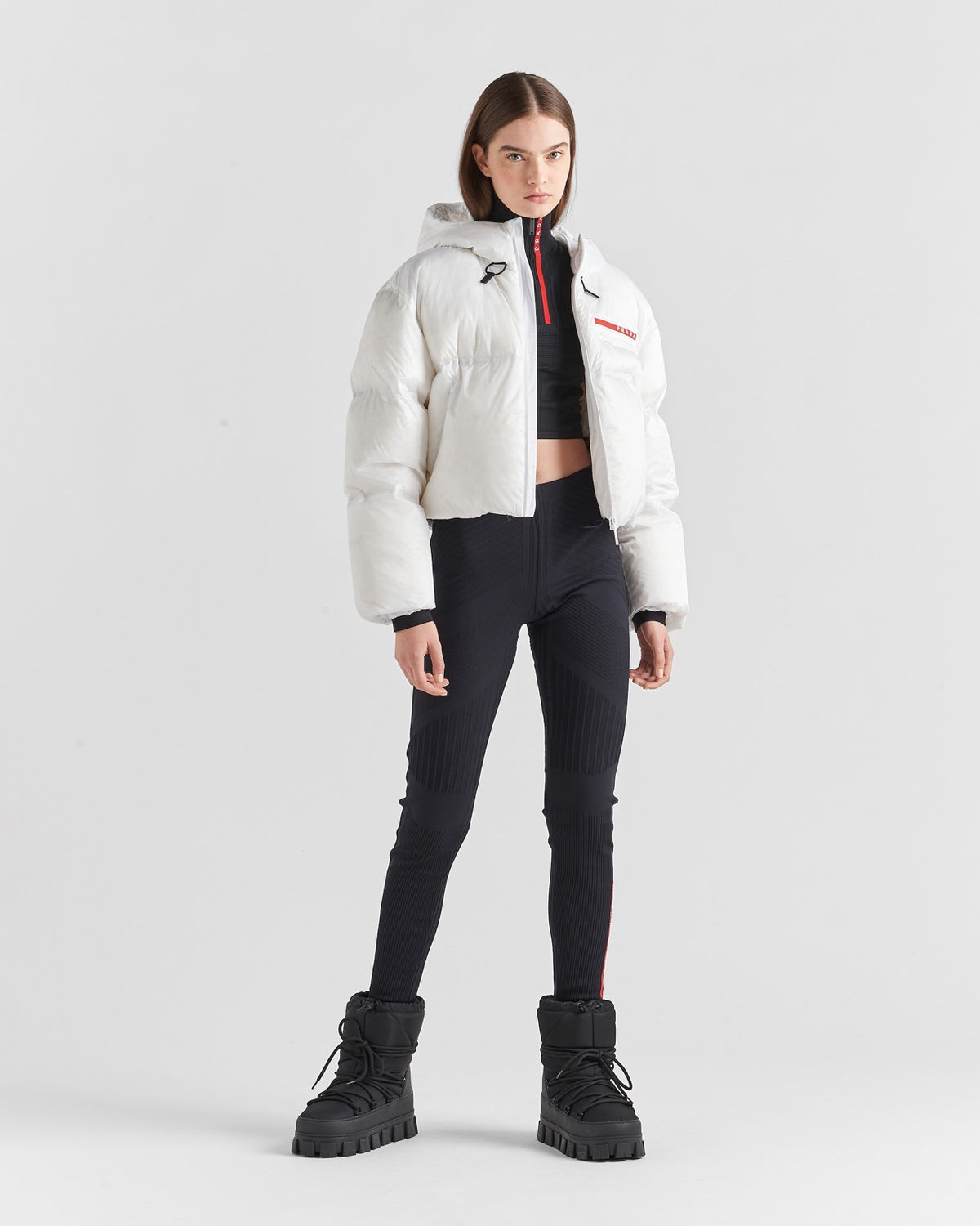 Prada მოკლე ღინღლის ქურთუკი Re-Nylon