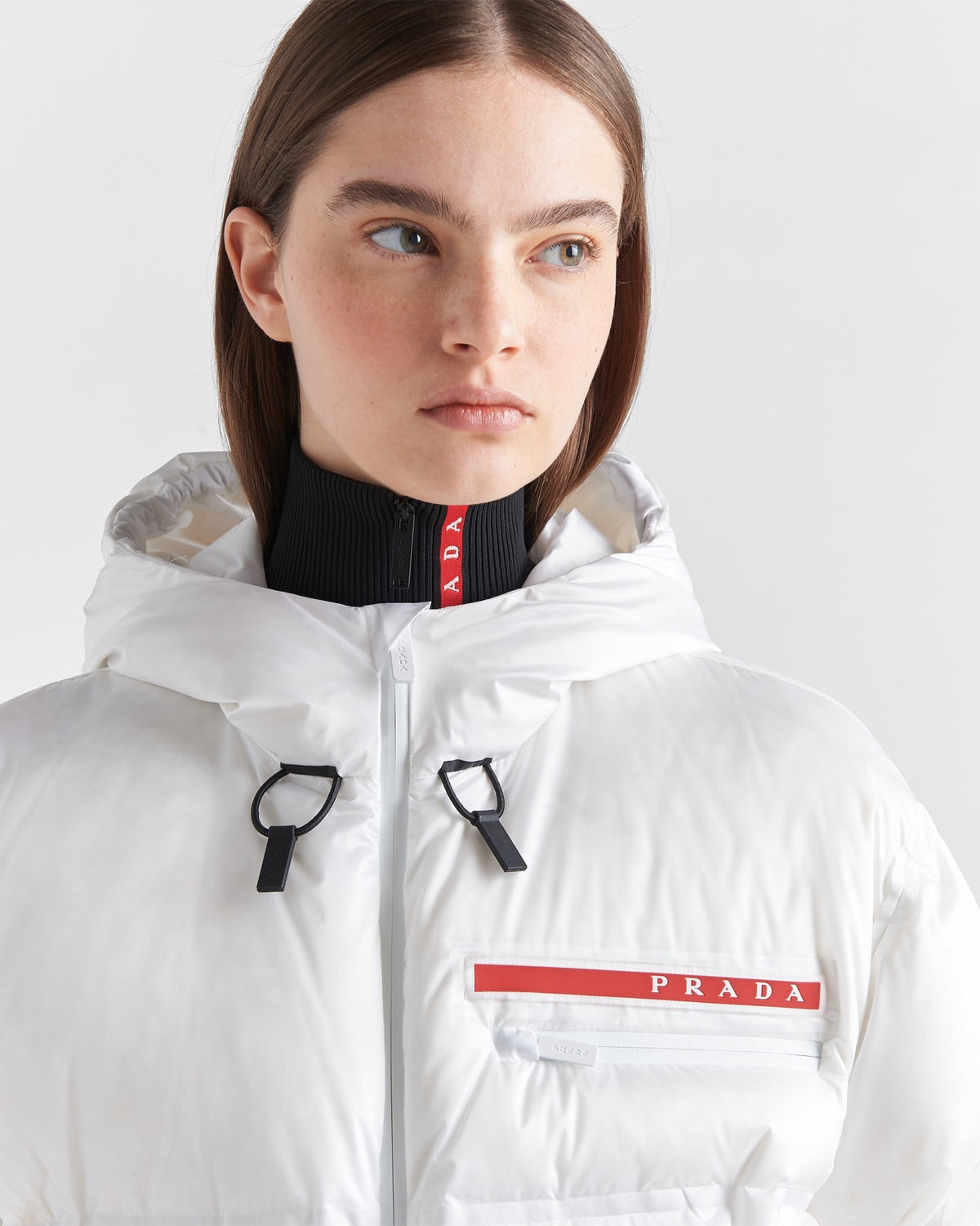 Prada მოკლე ღინღლის ქურთუკი Re-Nylon