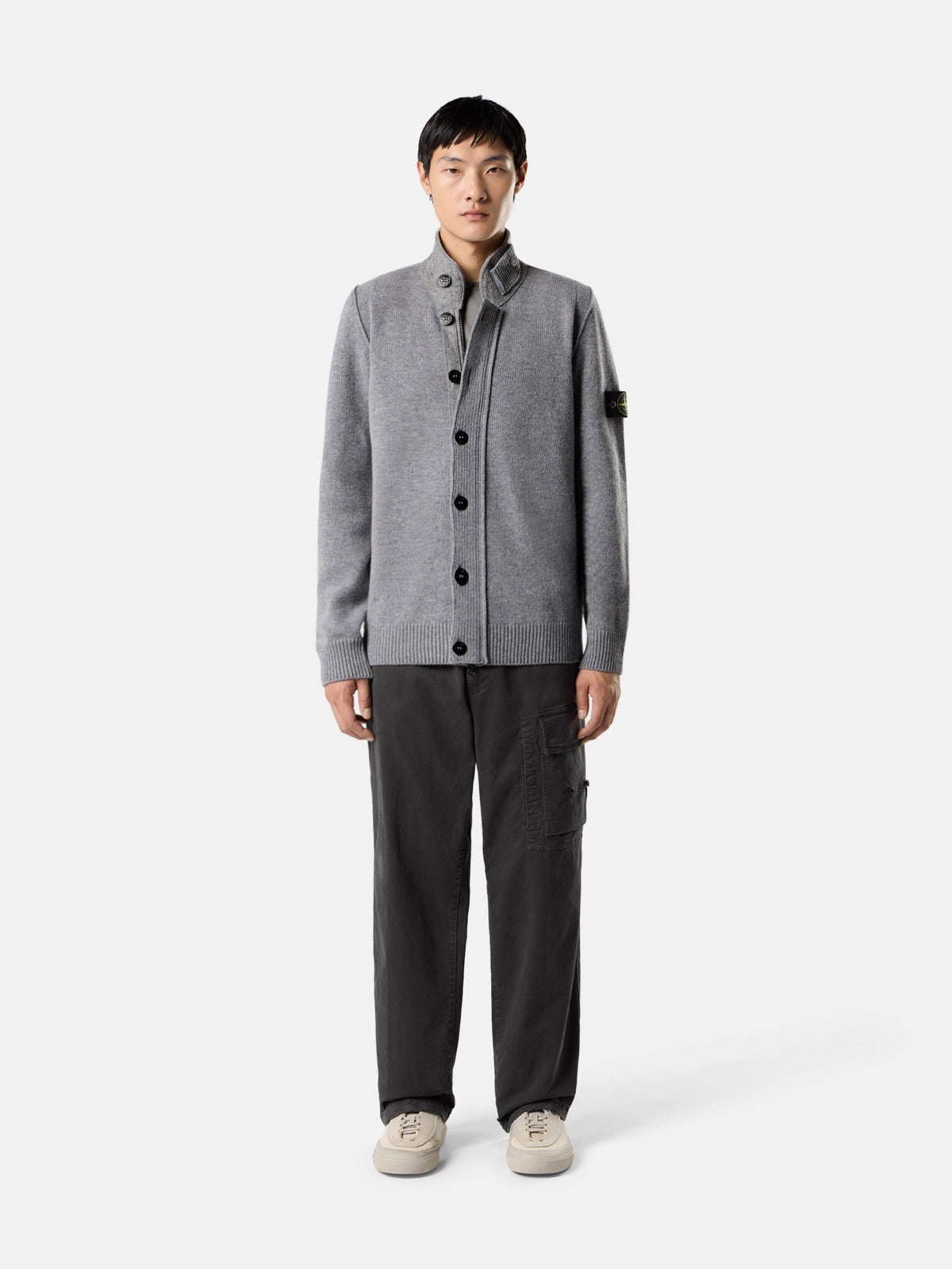 Stone Island ბატკნის მატყლის კარდიგანი 5100047