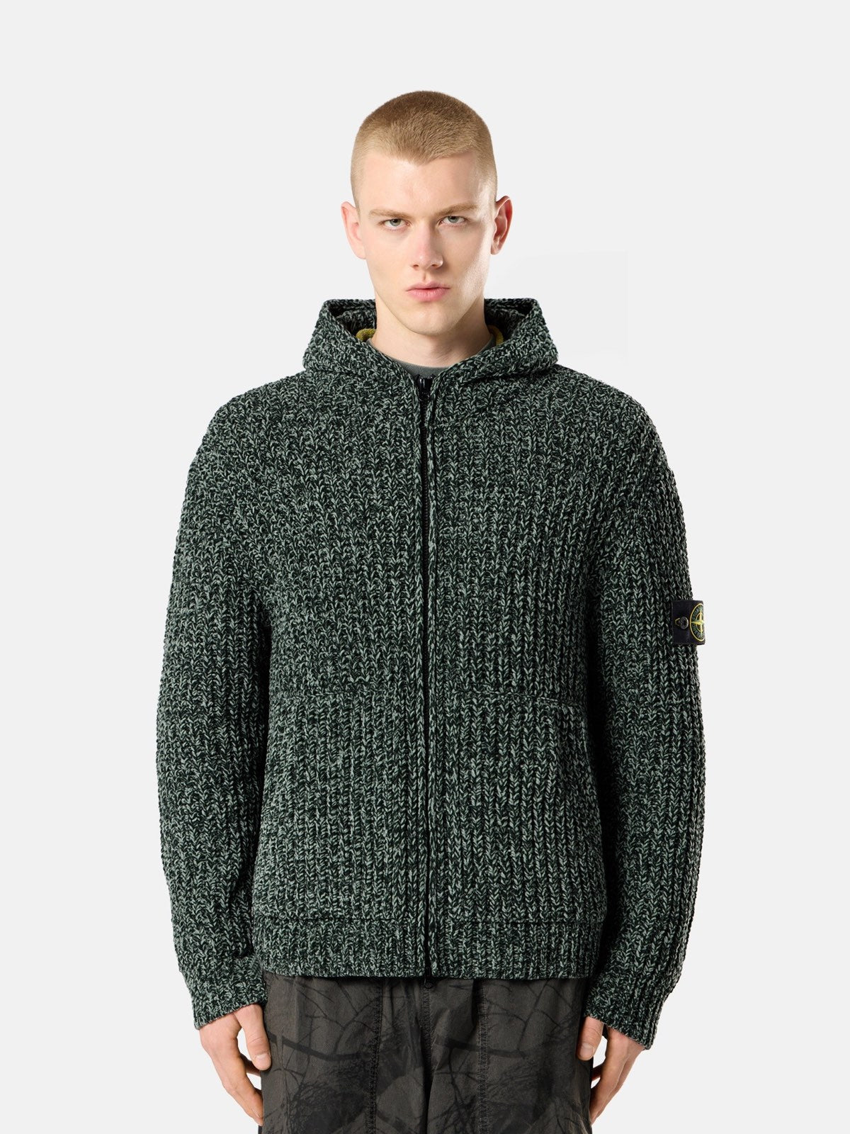 Stone Island ნაქსოვი ჰუდი ელვით 5100065
